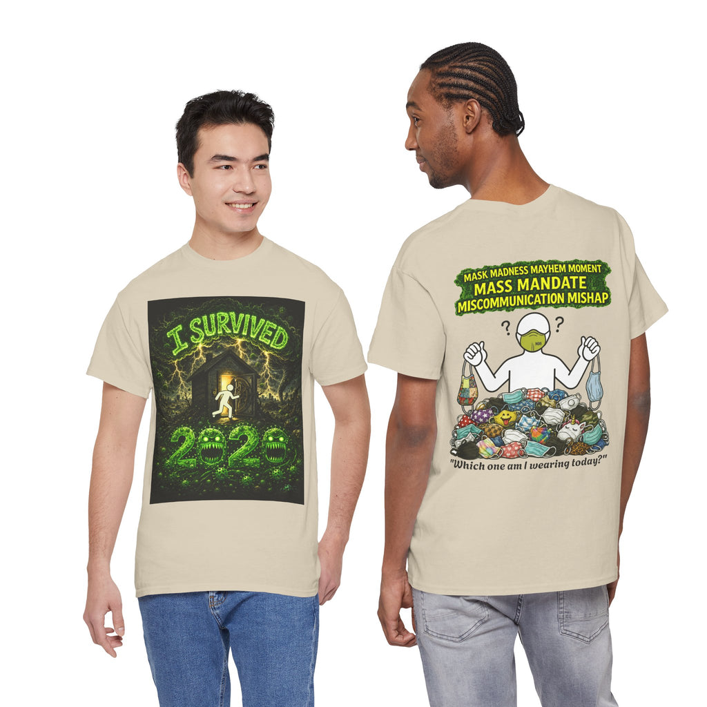 Sobreviví al 2020 — T1:E4 "Caos en Mascarillas: Un Momento de Locura" | Camiseta Unisex de Algodón Grueso Edición Pandemia (EDICIÓN ESPECIAL)