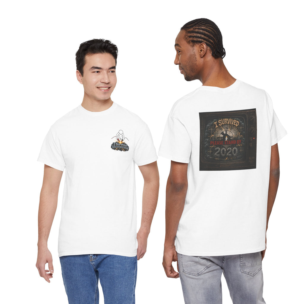 I Survived 2020 — "Please Stand By" Test Pattern Tee Summer Premier Unisex Heavy Cotton Tee