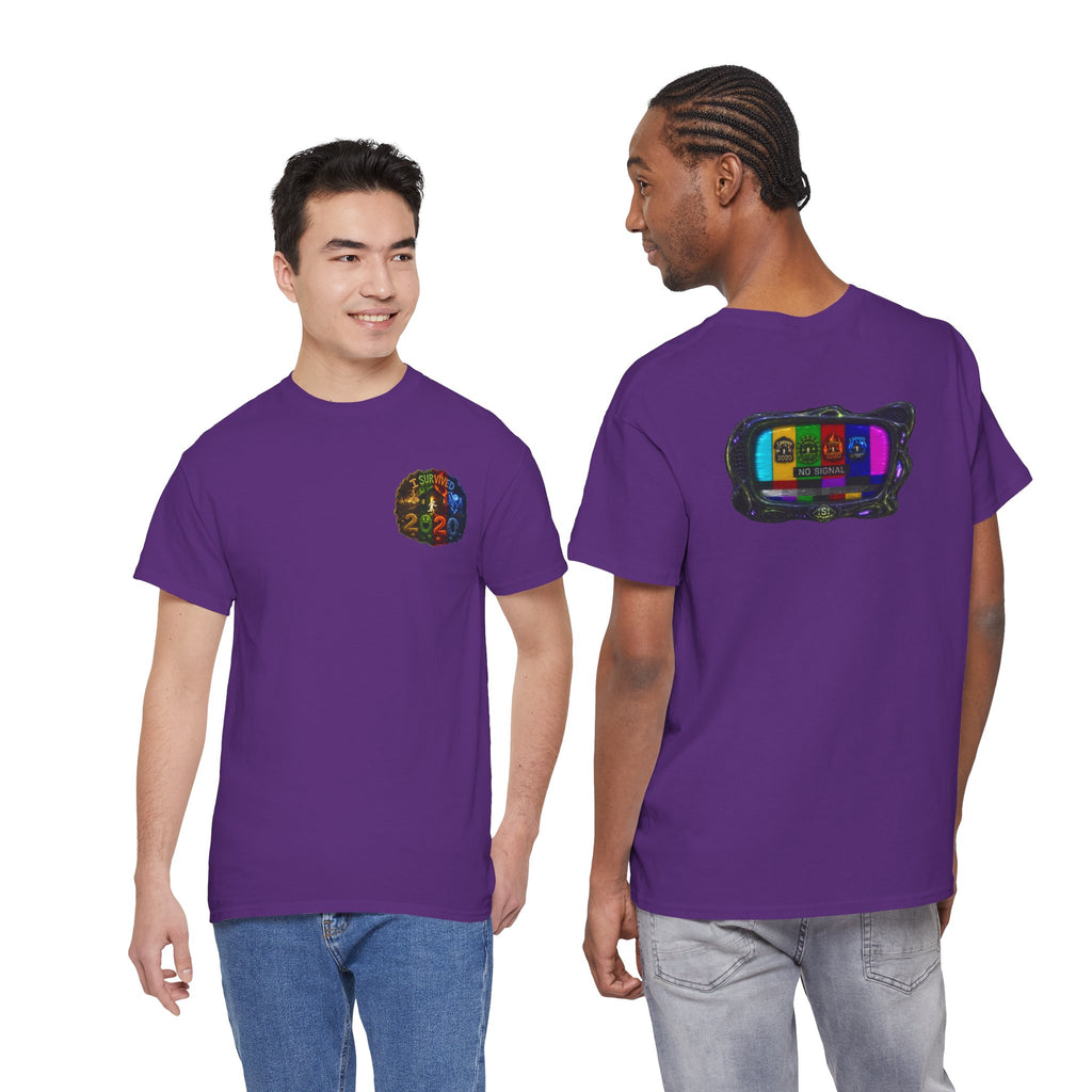 I Survived 2020 — "No Signal" Test Pattern Tee Alien Broadcast Finale Summer Premiere Unisex Heavy Cotton Tee