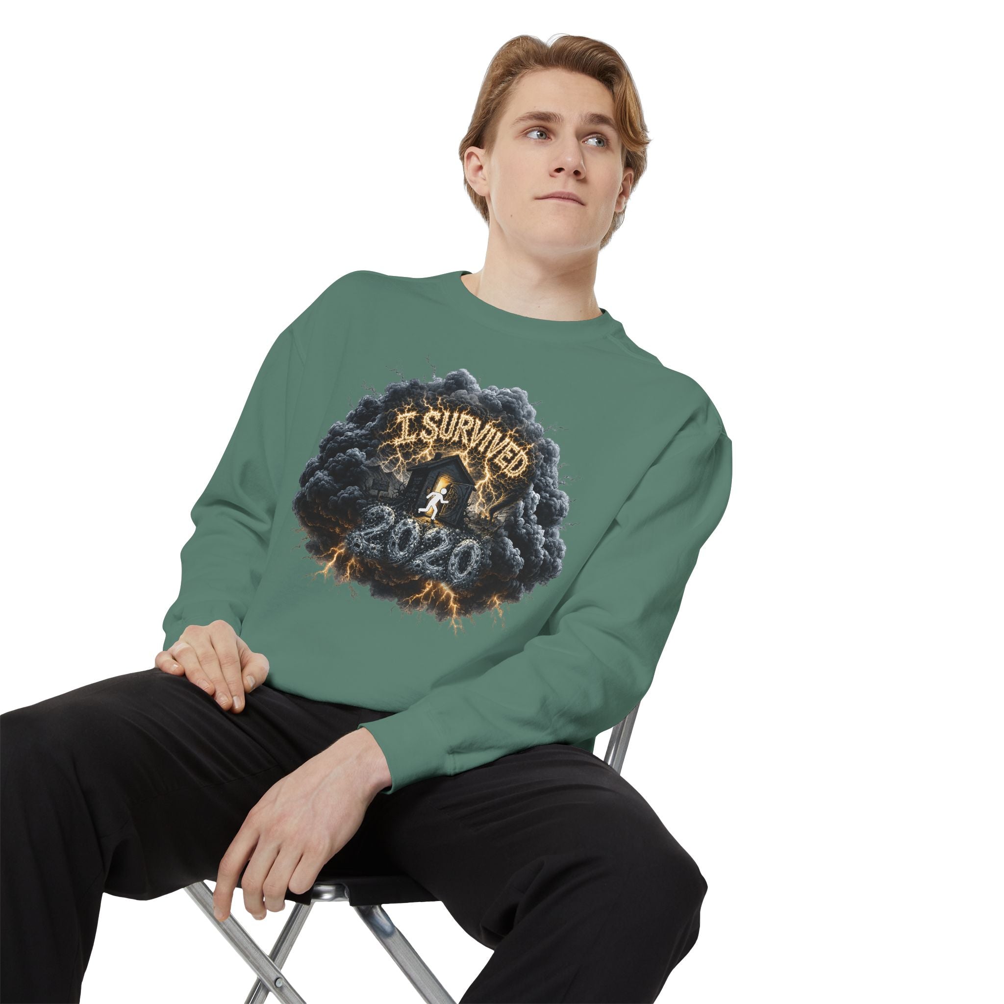 I Survived 2020 — Director's Cut Original Design Teaser Sweatshirt | Season 1 Premiere Drop Unisex Garment-Dyed Sweatshirt