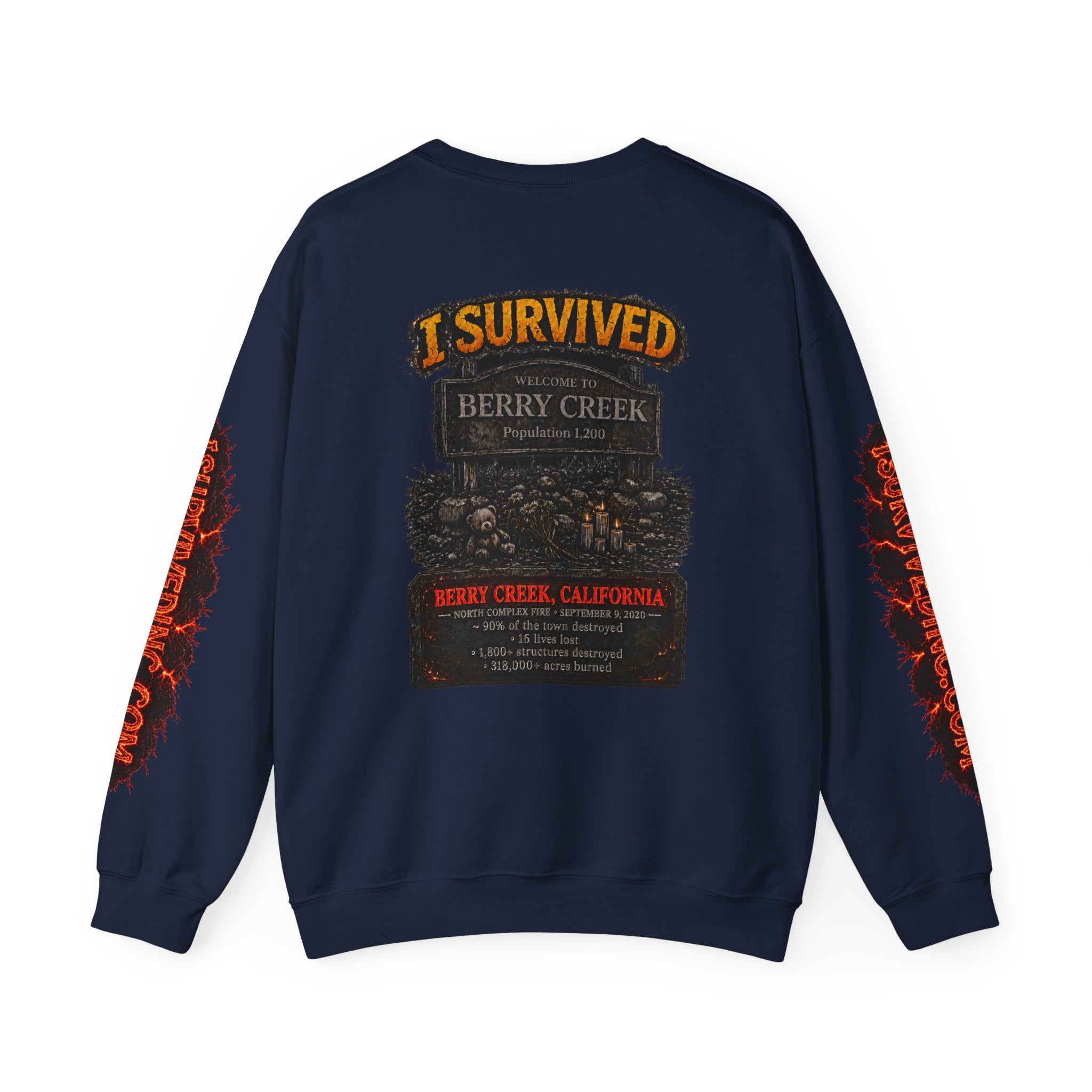 I Survived 2020 — WILDFIRES S2:E1: "Berry Creek" Memorial Unisex Heavy Blend™ Crewneck Sweatshirt