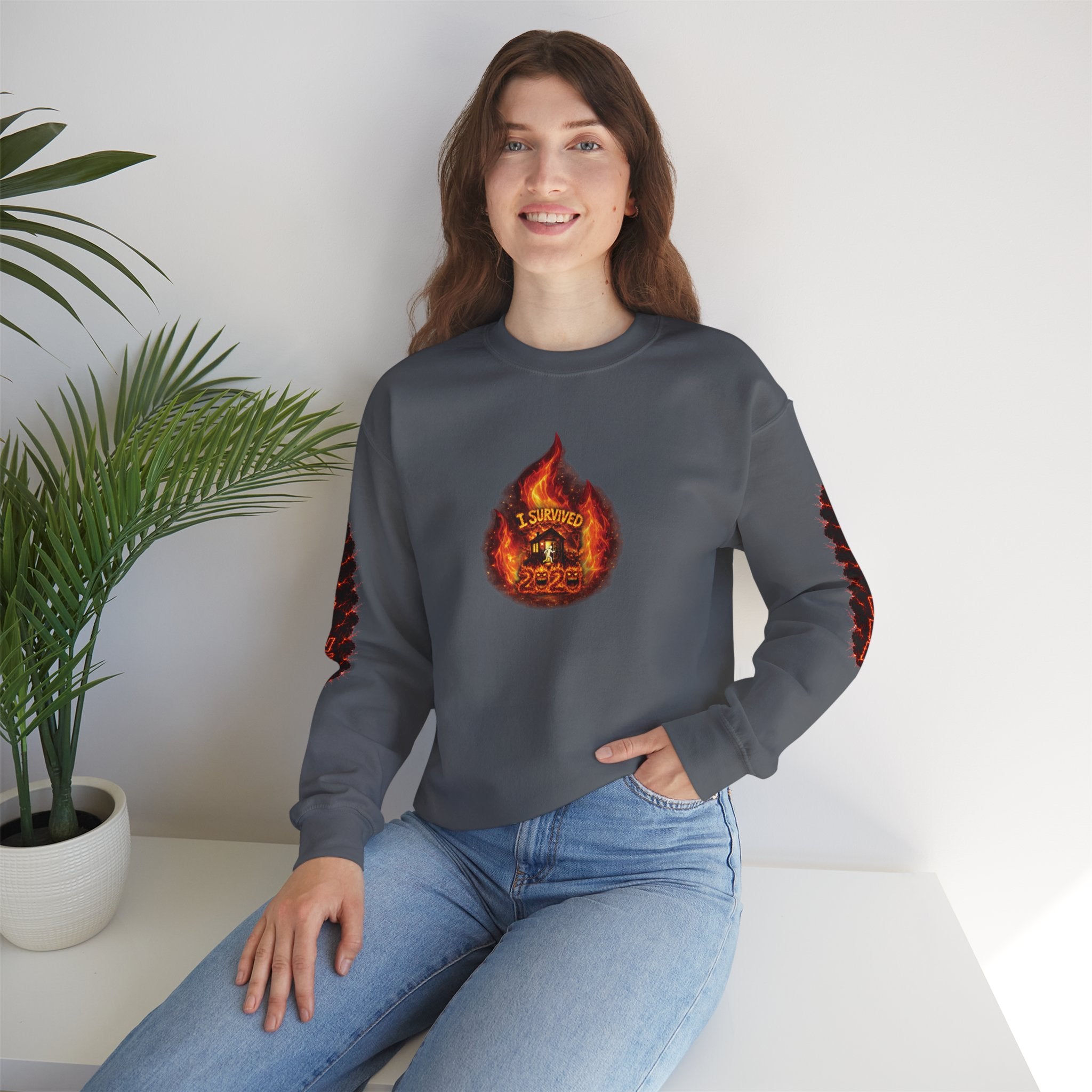 I Survived 2020 — WILDFIRES S2:E1: Director's Cut "Berry Creek" Memorial Unisex Heavy Blend™ Crewneck Sweatshirt