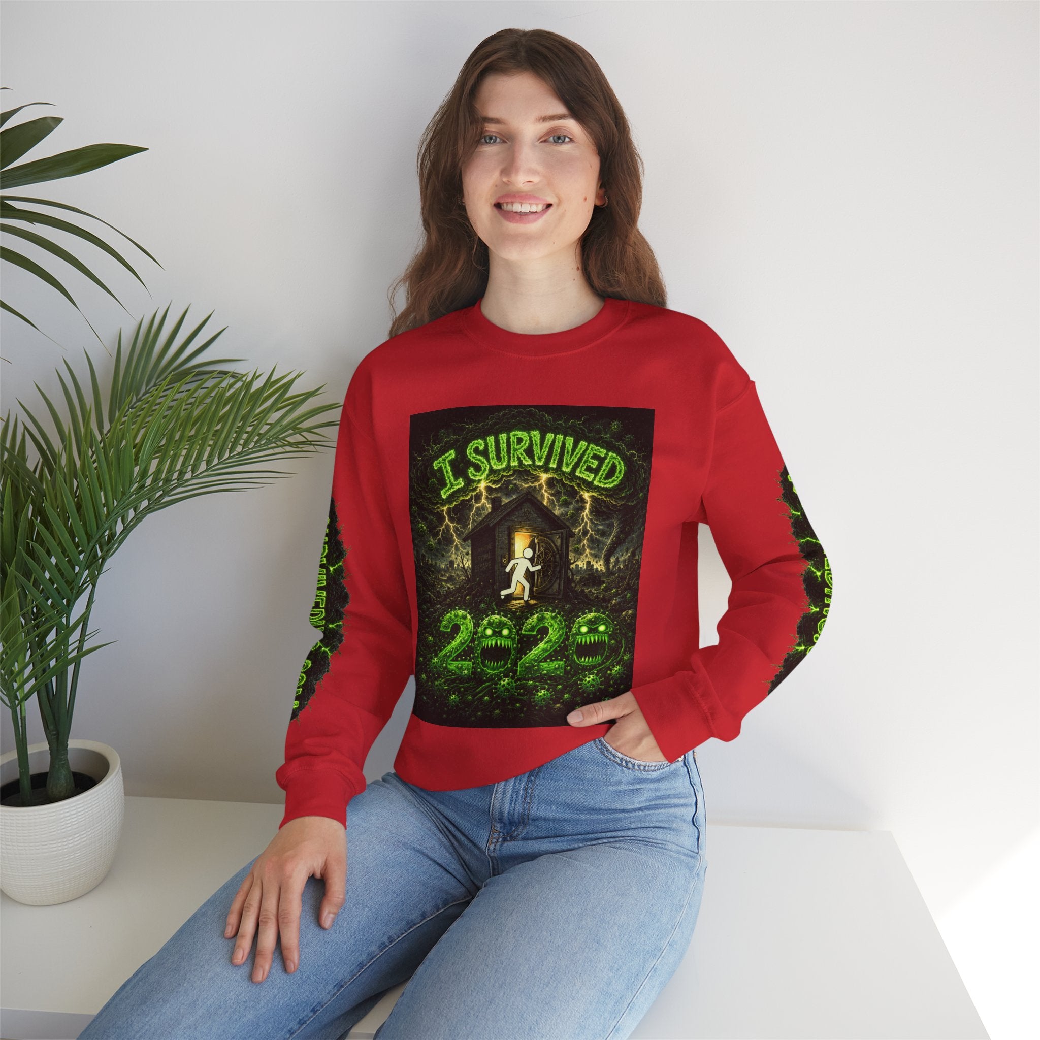 I Survived 2020 — PANDEMIC S1:E3: "The Jab!" Unisex Heavy Blend™ Crewneck Sweatshirt