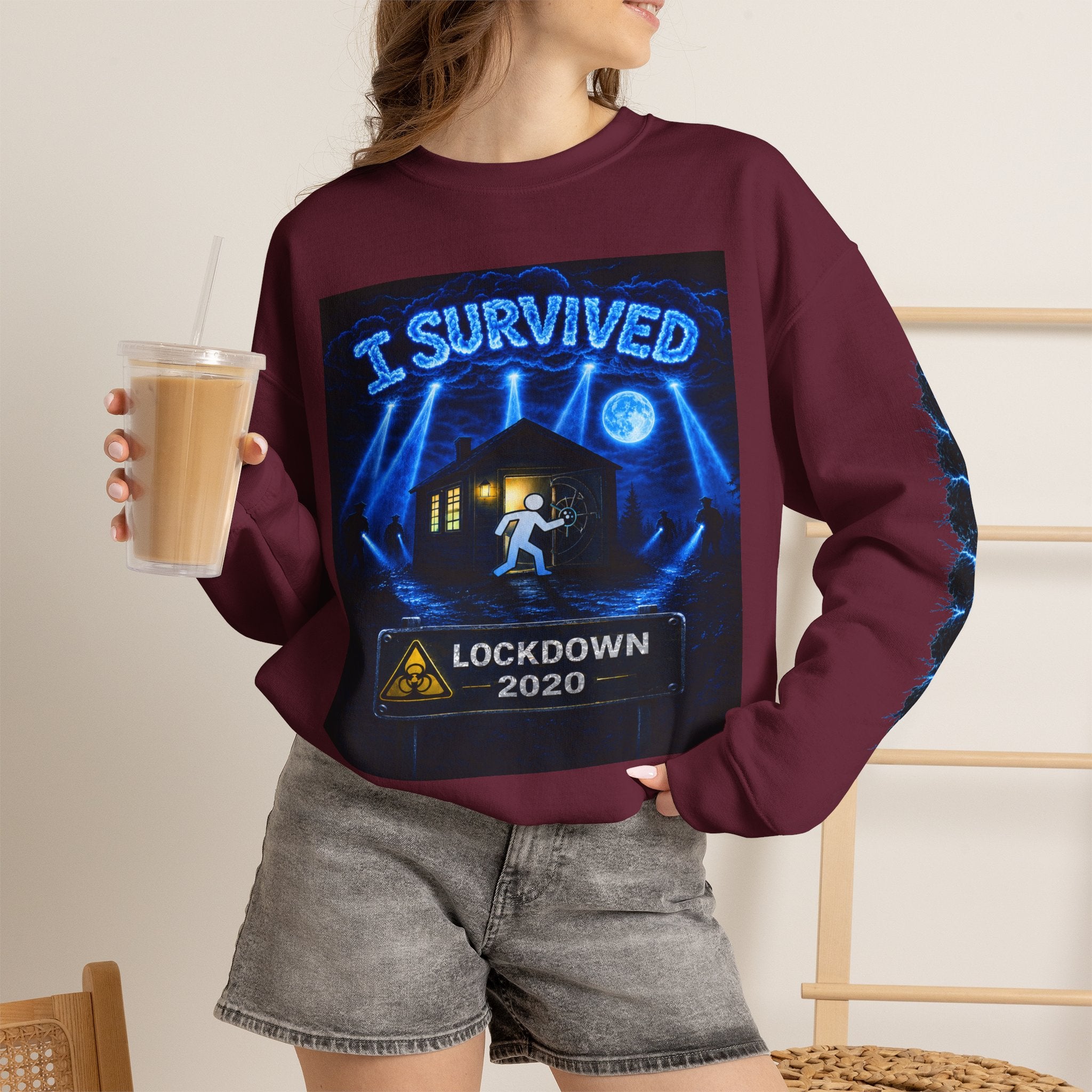 I Survived 2020 — LOCKDOWN S3:E3: Special Edition "Remote Schooling" Unisex Heavy Blend™ Crewneck Sweatshirt