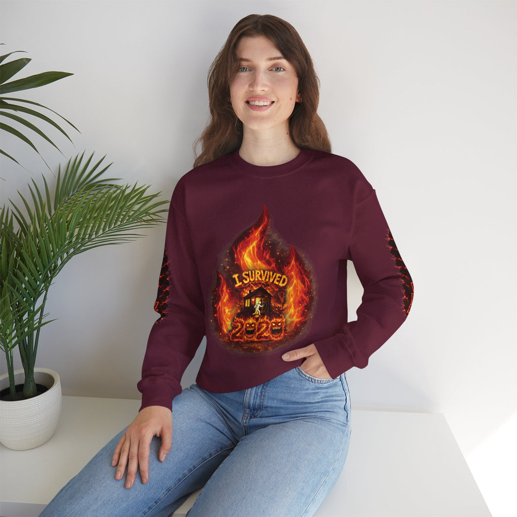 I Survived 2020 — Director's Cut S2:E4 "Western U.S. Wildfire Season" | Mid-Season Finale Pt. 1 | Wildfire Edition Memorial Unisex Heavy Blend™ Crewneck Sweatshirt