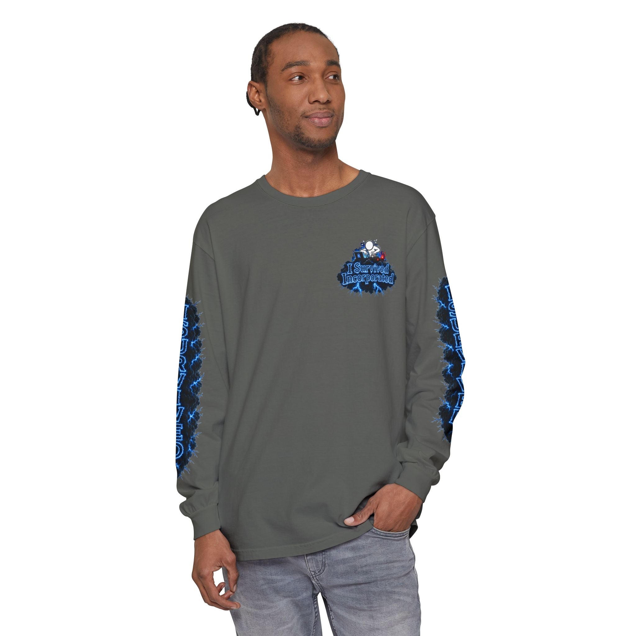 I Survived 2020 — "Please Stand By" Test Pattern Tee Lockdown Special Edition Summer Exclusive Unisex Garment-Dyed Long Sleeve T-Shirt