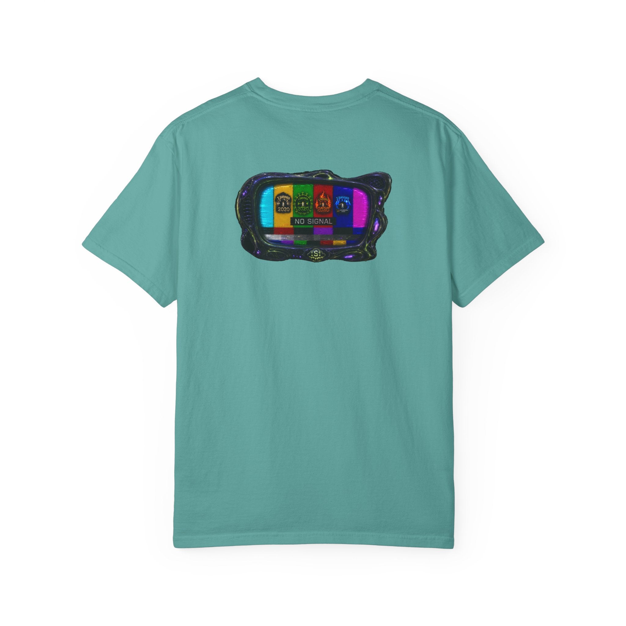 I Survived 2020 — "No Signal" Test Pattern Tee Alien Broadcast Finale Summer Premiere Unisex Garment-Dyed T-shirt