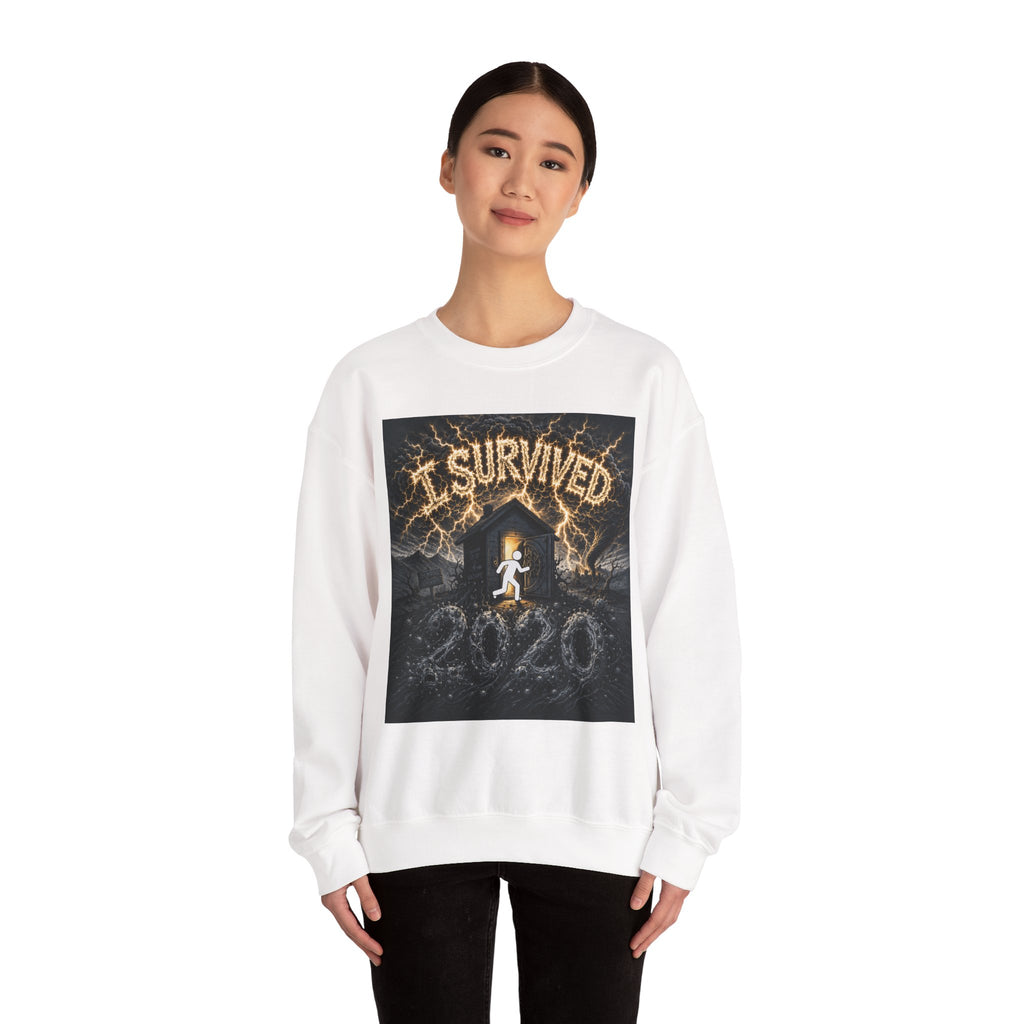 I Survived 2020 — Original Design Teaser Tee | Season 1 Premiere Drop Unisex Heavy Blend™ Crewneck Sweatshirt