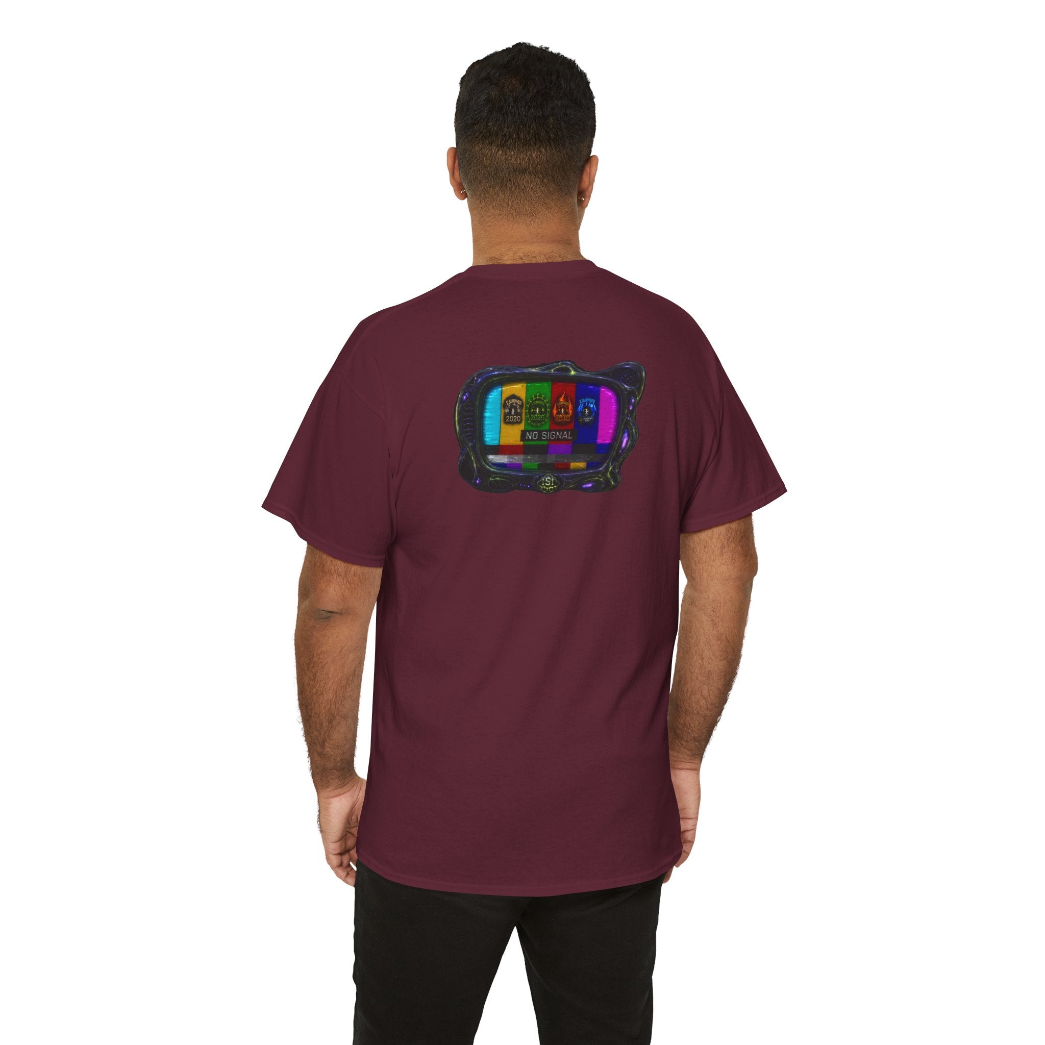 I Survived 2020 — "No Signal" Test Pattern Tee Alien Broadcast Finale Summer Premiere Unisex Heavy Cotton Tee