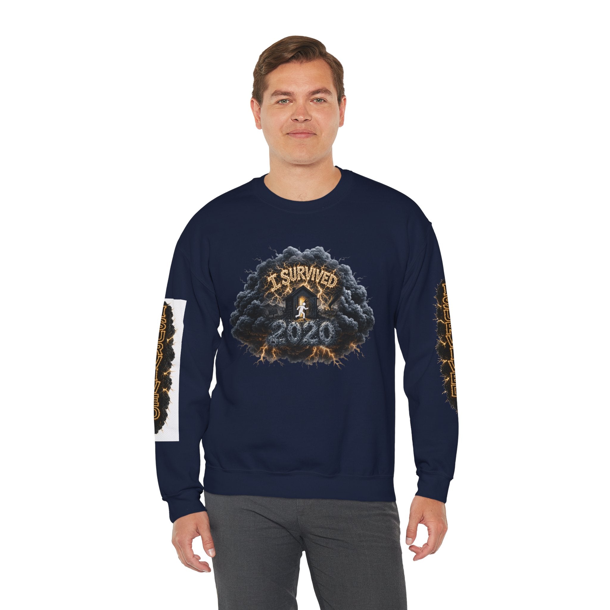 I Survived 2020 — Director's Cut Original Design Teaser Tee | Season 1 Premiere Drop Unisex Heavy Blend™ Crewneck Sweatshirt