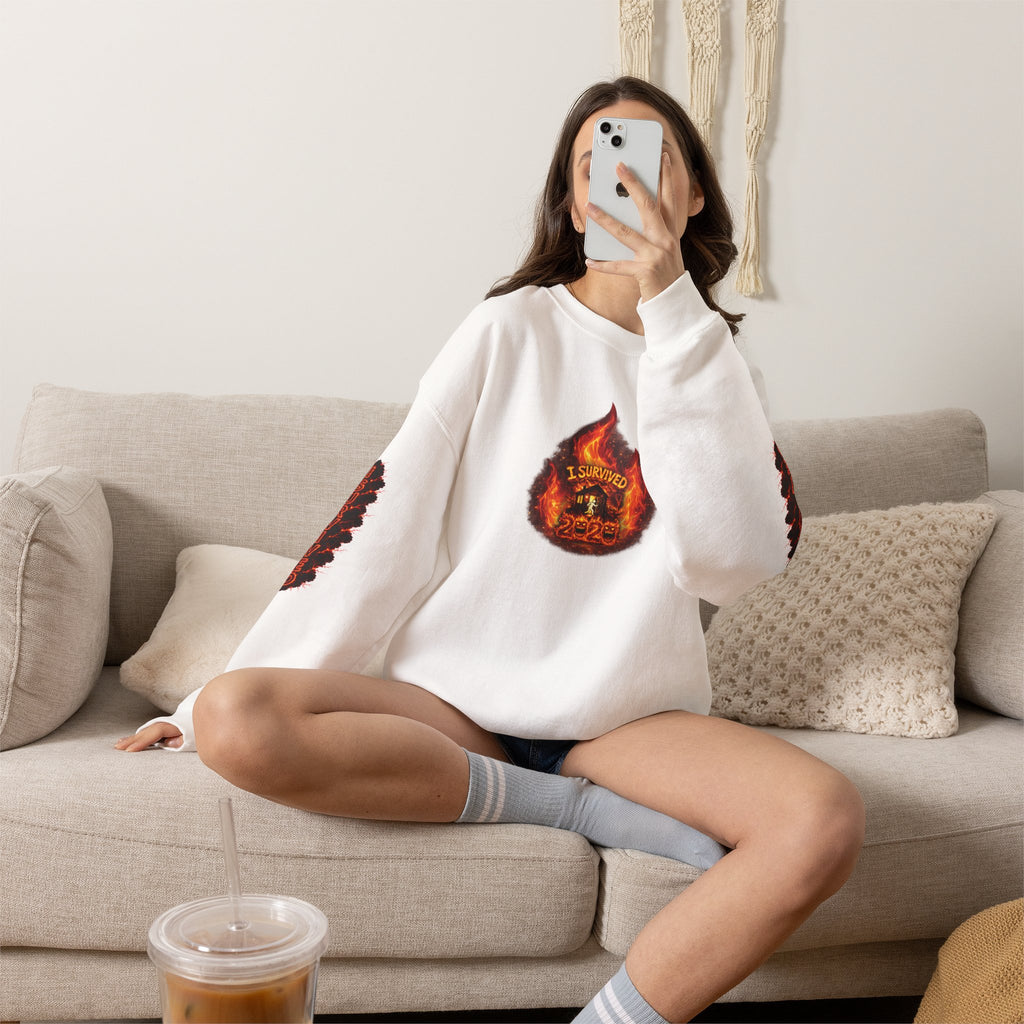 I Survived 2020 — WILDFIRES S2:E4: Director's Cut "Western U.S. Wildfire Season" Memorial Unisex Heavy Blend™ Crewneck Sweatshirt