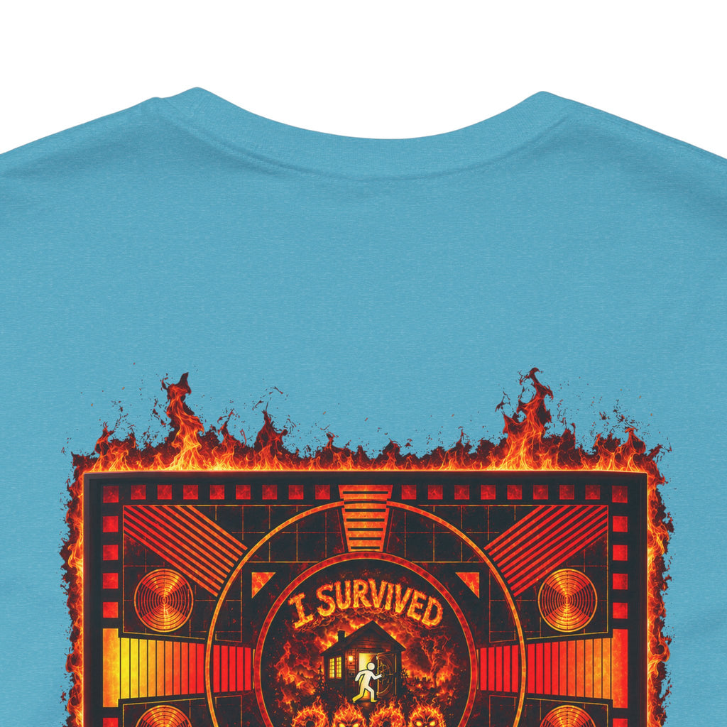 I Survived 2020 — "Please Stand By" Test Pattern Tee Wildfire Signal Edition Summer Premiere Unisex Jersey Short Sleeve Tee