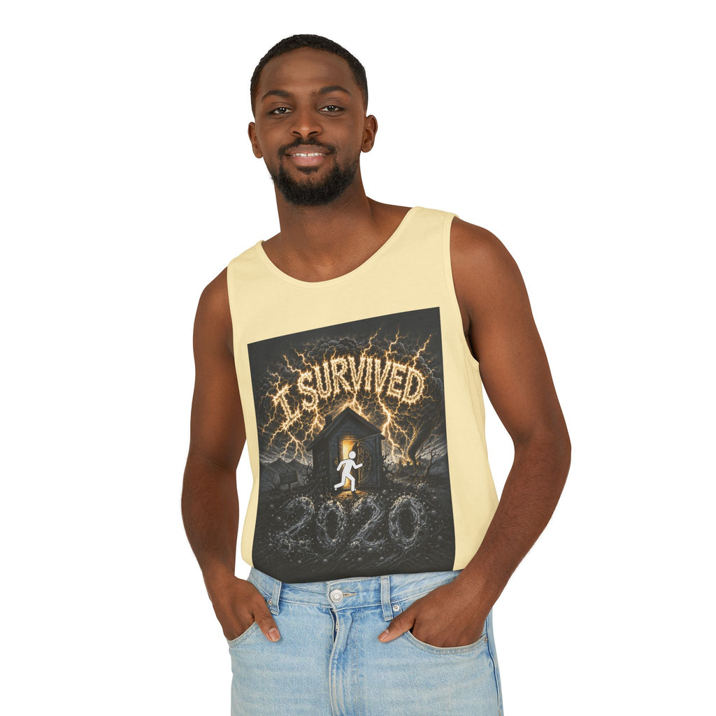 I Survived 2020 — Original Design Teaser Tee | Season 1 Premiere Drop Unisex Garment-Dyed Tank Top