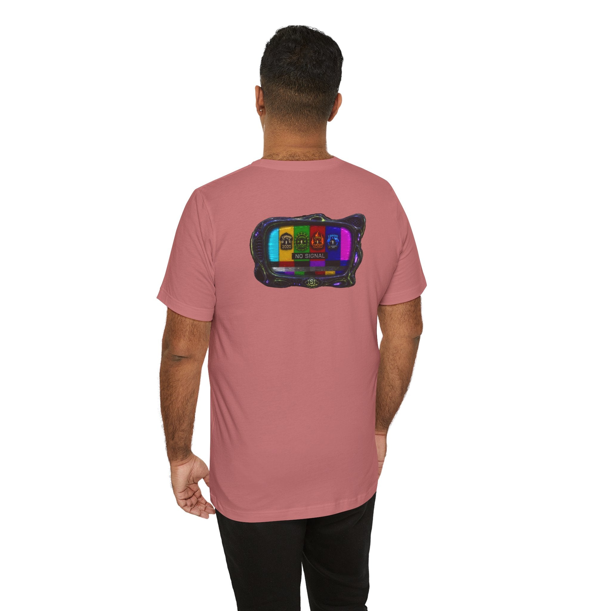 I Survived 2020 — "No Signal" Test Pattern Tee Alien Broadcast Finale Summer Premiere Unisex Jersey Short Sleeve Tee