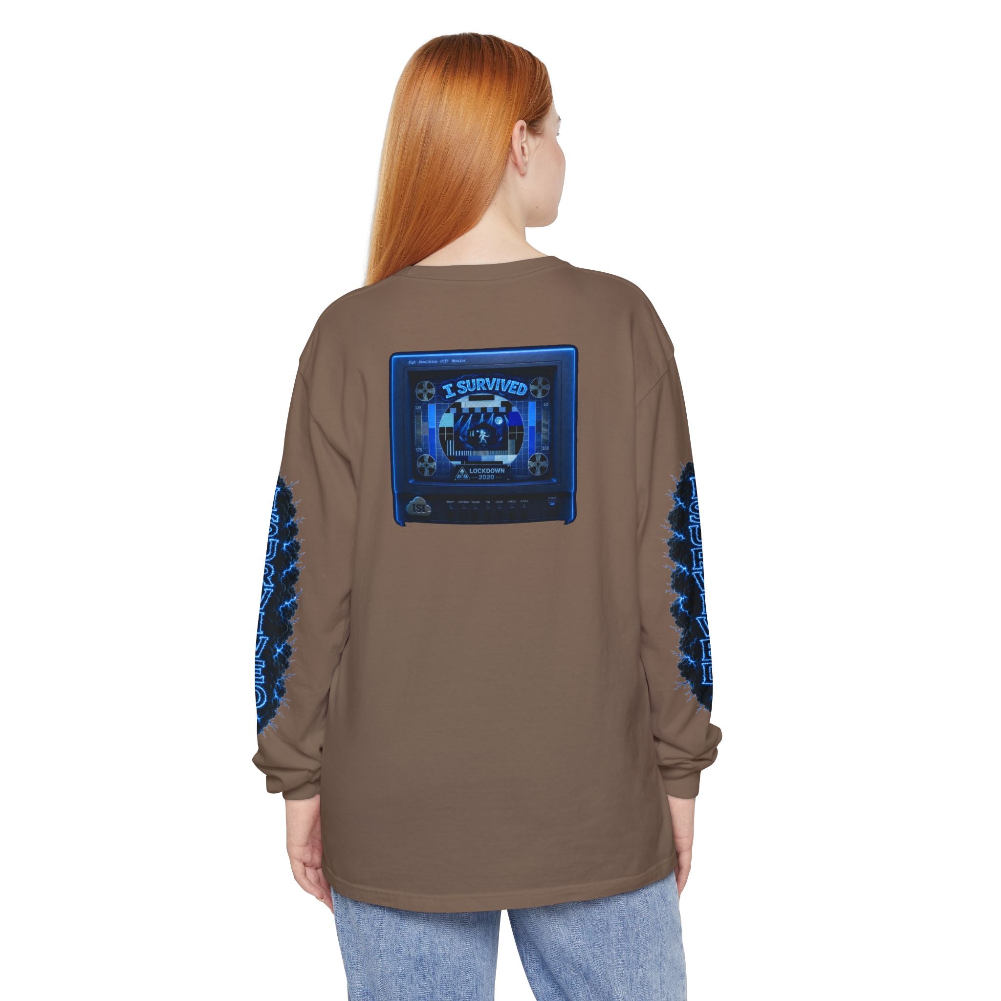 I Survived 2020 — "Please Stand By" Test Pattern Tee Lockdown Special Edition Summer Exclusive Unisex Garment-Dyed Long Sleeve T-Shirt