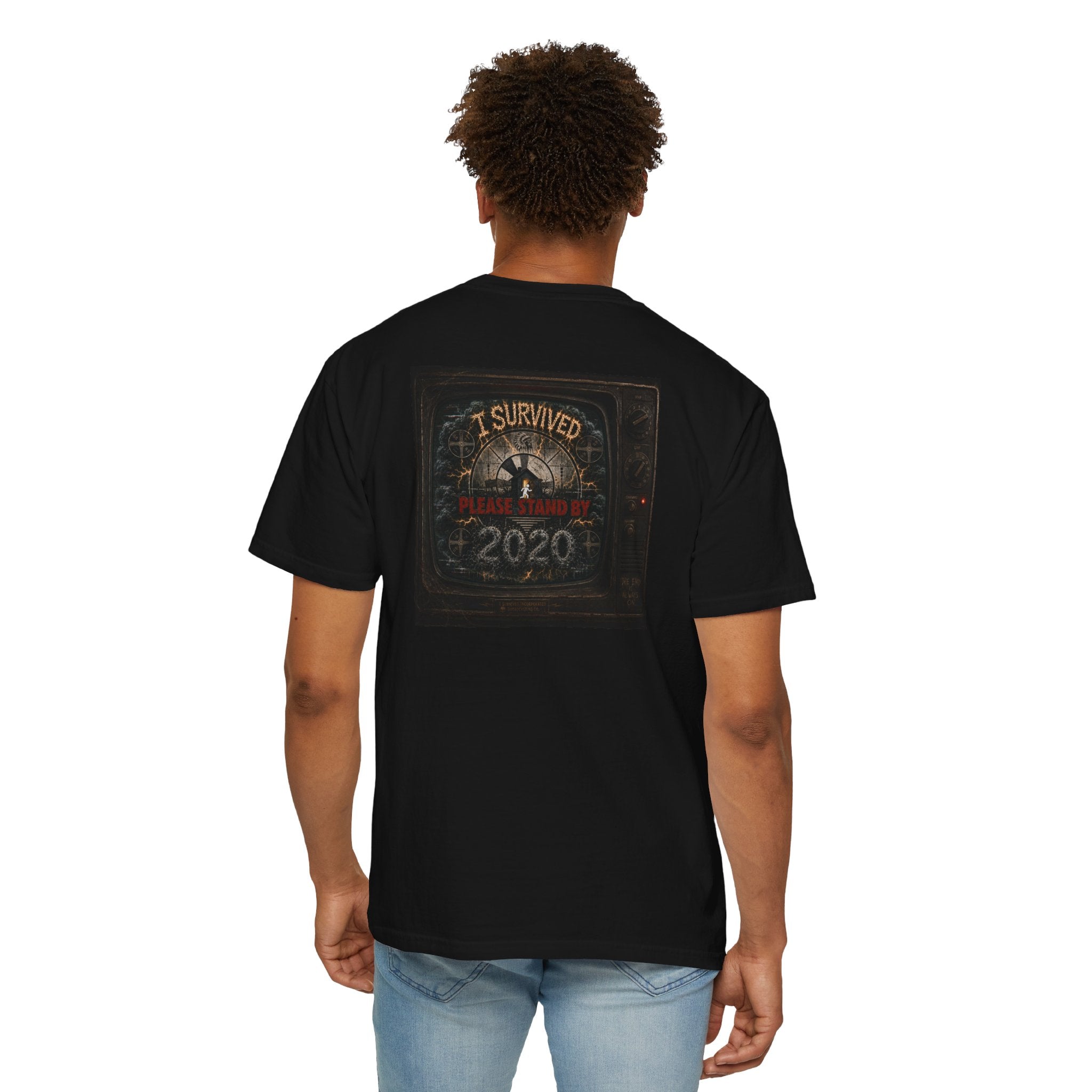I Survived 2020 — "Please Stand By" Test Pattern Tee Summer Premier Unisex Garment-Dyed T-shirt