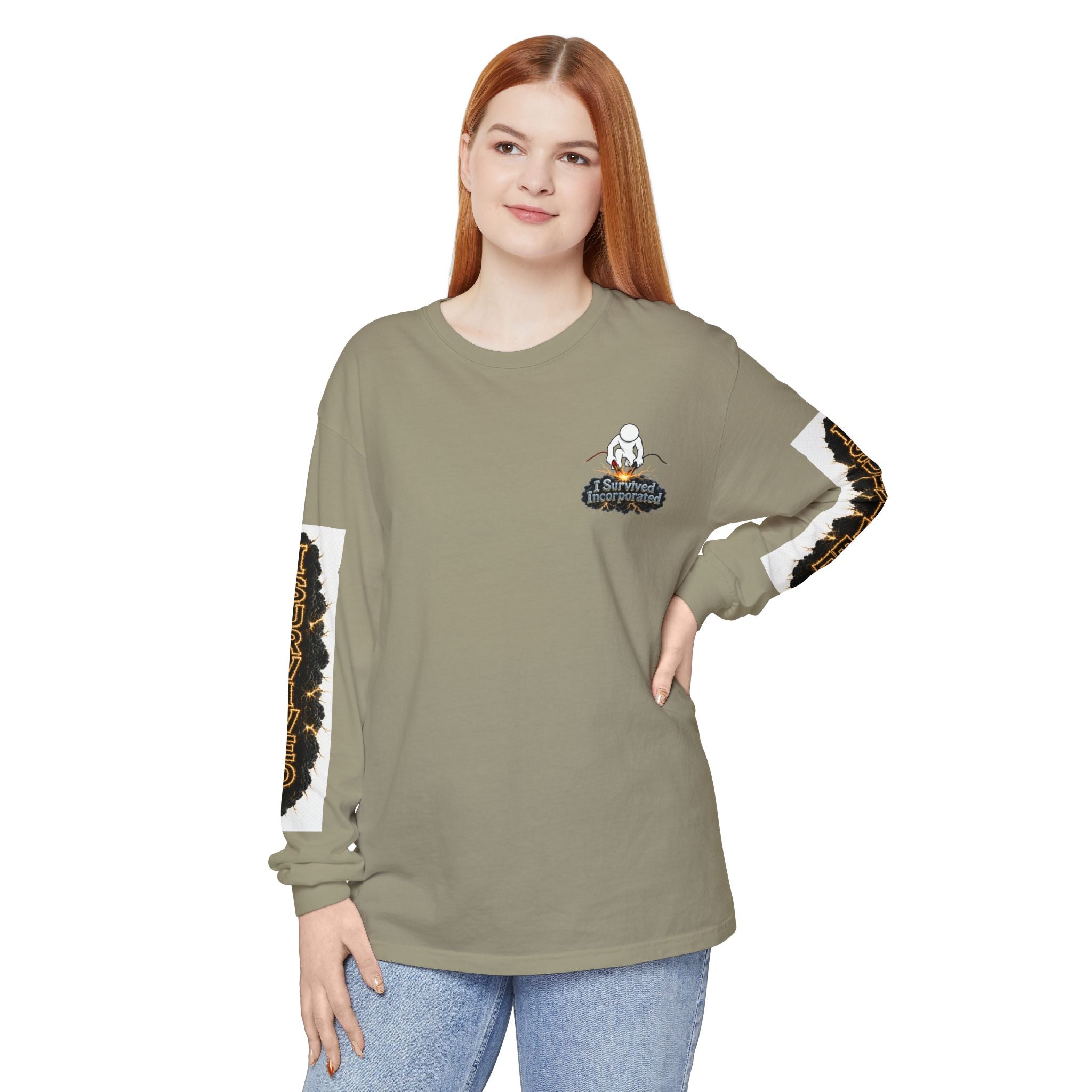 I Survived 2020 — "Please Stand By" Test Pattern Tee Special Edition Summer Premier Unisex Garment-Dyed Long Sleeve T-Shirt