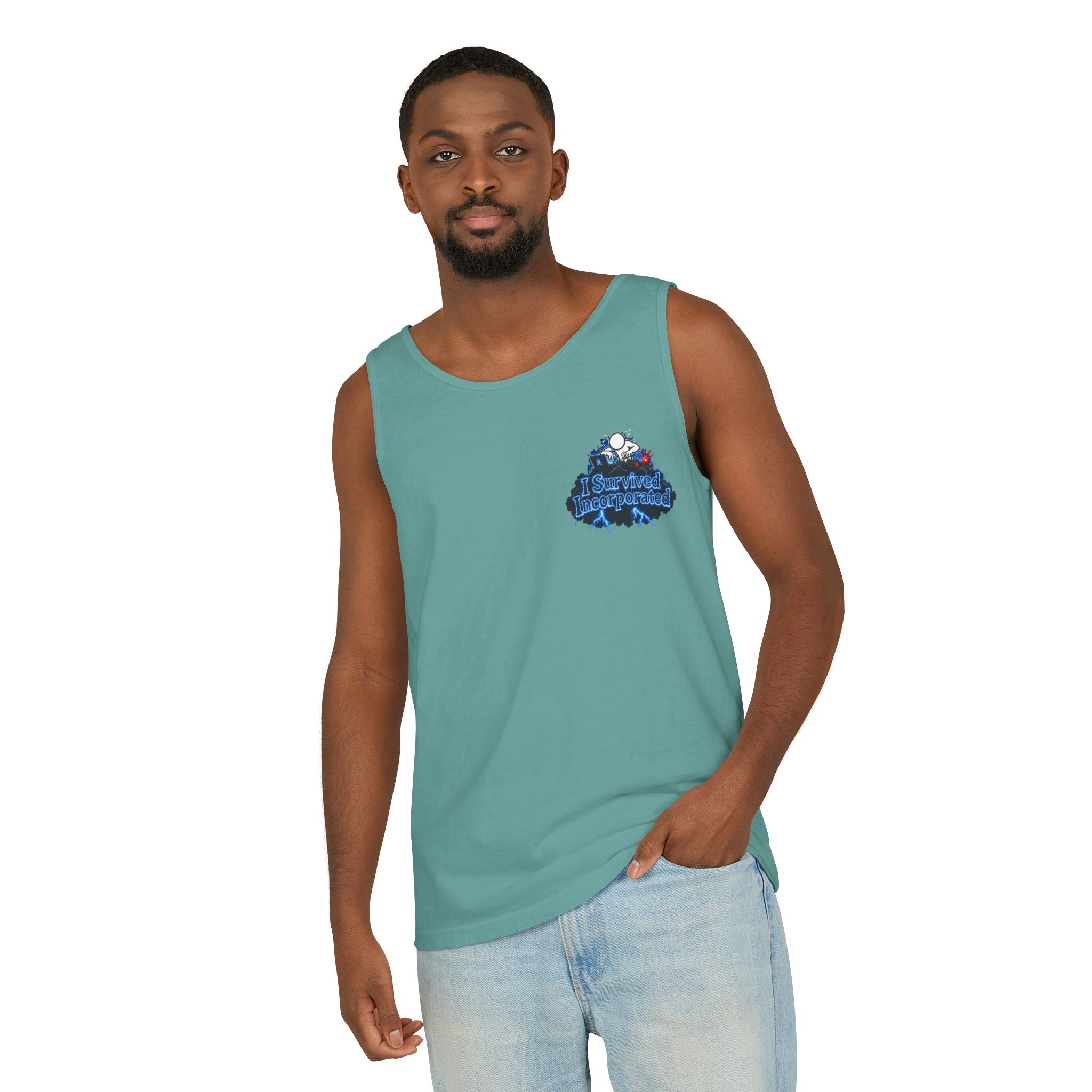 I Survived 2020 — "Please Stand By" Test Pattern Tee Lockdown Special Edition Summer Exclusive Unisex Garment-Dyed Tank Top
