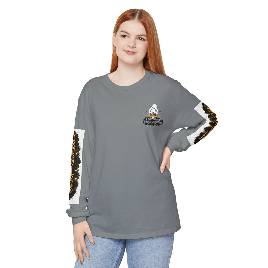 I Survived 2020 — "Please Stand By" Test Pattern Tee Special Edition Summer Premier Unisex Garment-Dyed Long Sleeve T-Shirt