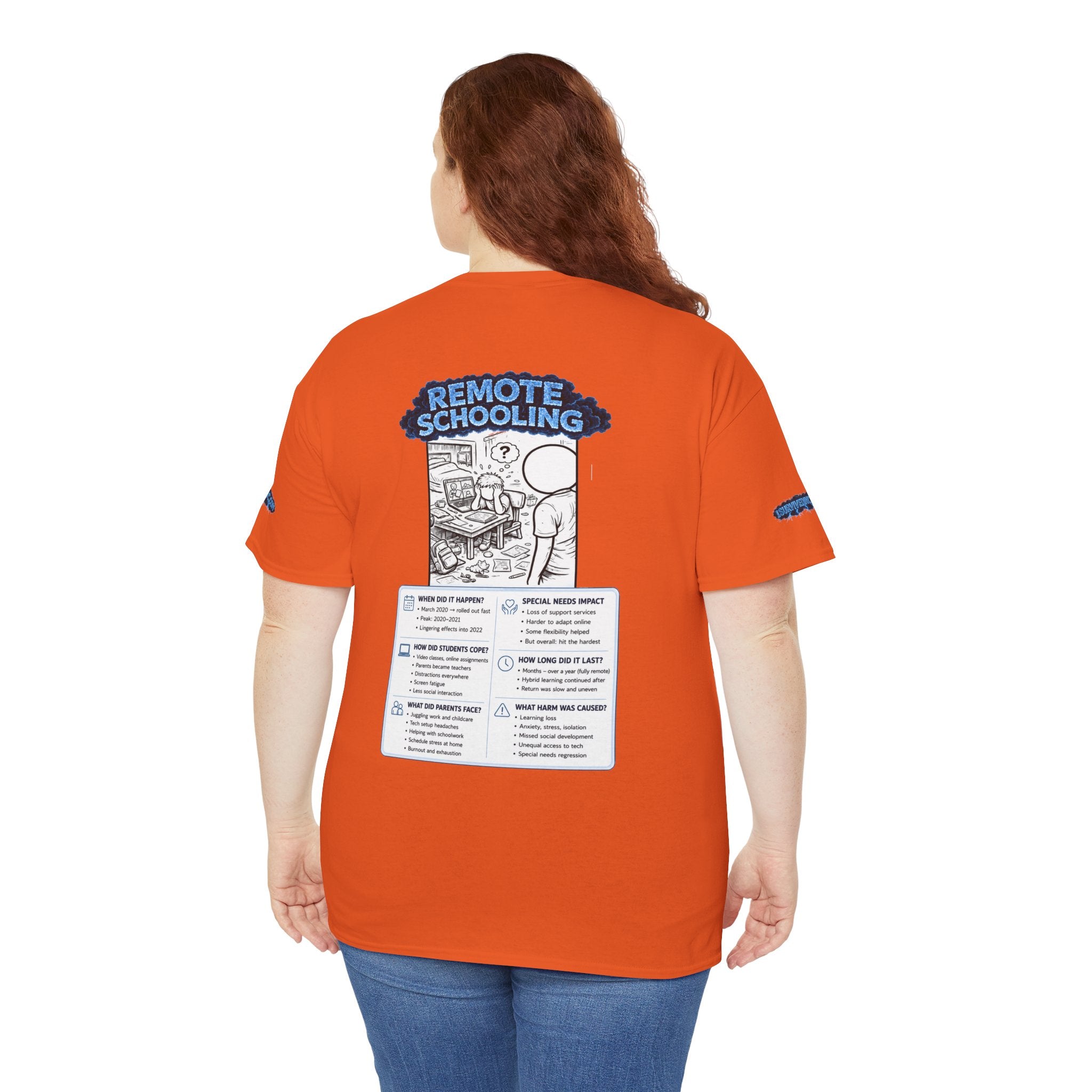 I Survived 2020 — LOCKDOWN S3:E3: Special Edition "Remote Schooling" Unisex Heavy Cotton Tee
