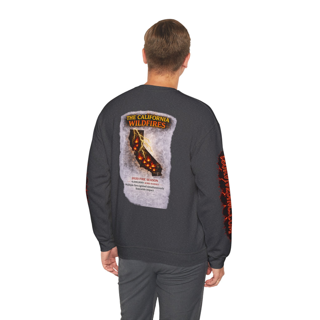 I Survived 2020 — S2:E3 "The California Wildfires" | Wildfire Edition Memorial Unisex Heavy Blend™ Crewneck Sweatshirt