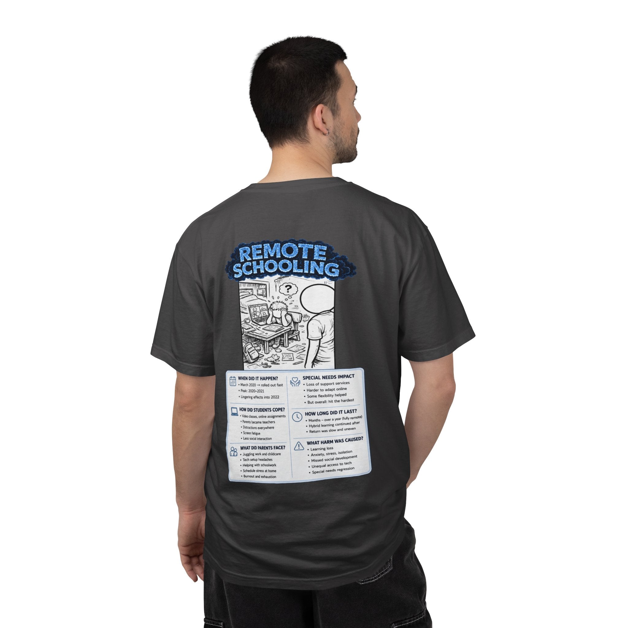 I Survived 2020 —  LOCKDOWN S3:E3: Director's Cut "Remote Schooling" Unisex Garment-Dyed T-shirt