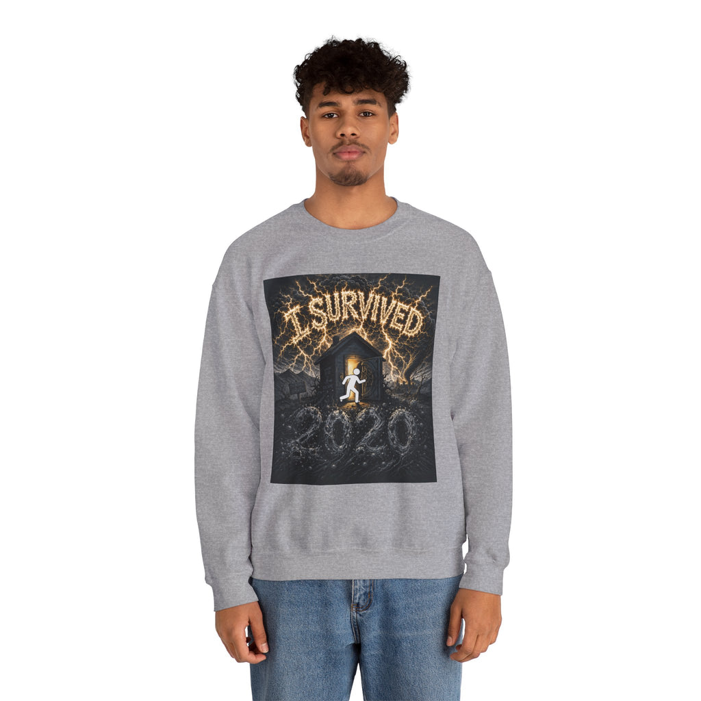 I Survived 2020 — Original Design Teaser Tee | Season 1 Premiere Drop Unisex Heavy Blend™ Crewneck Sweatshirt