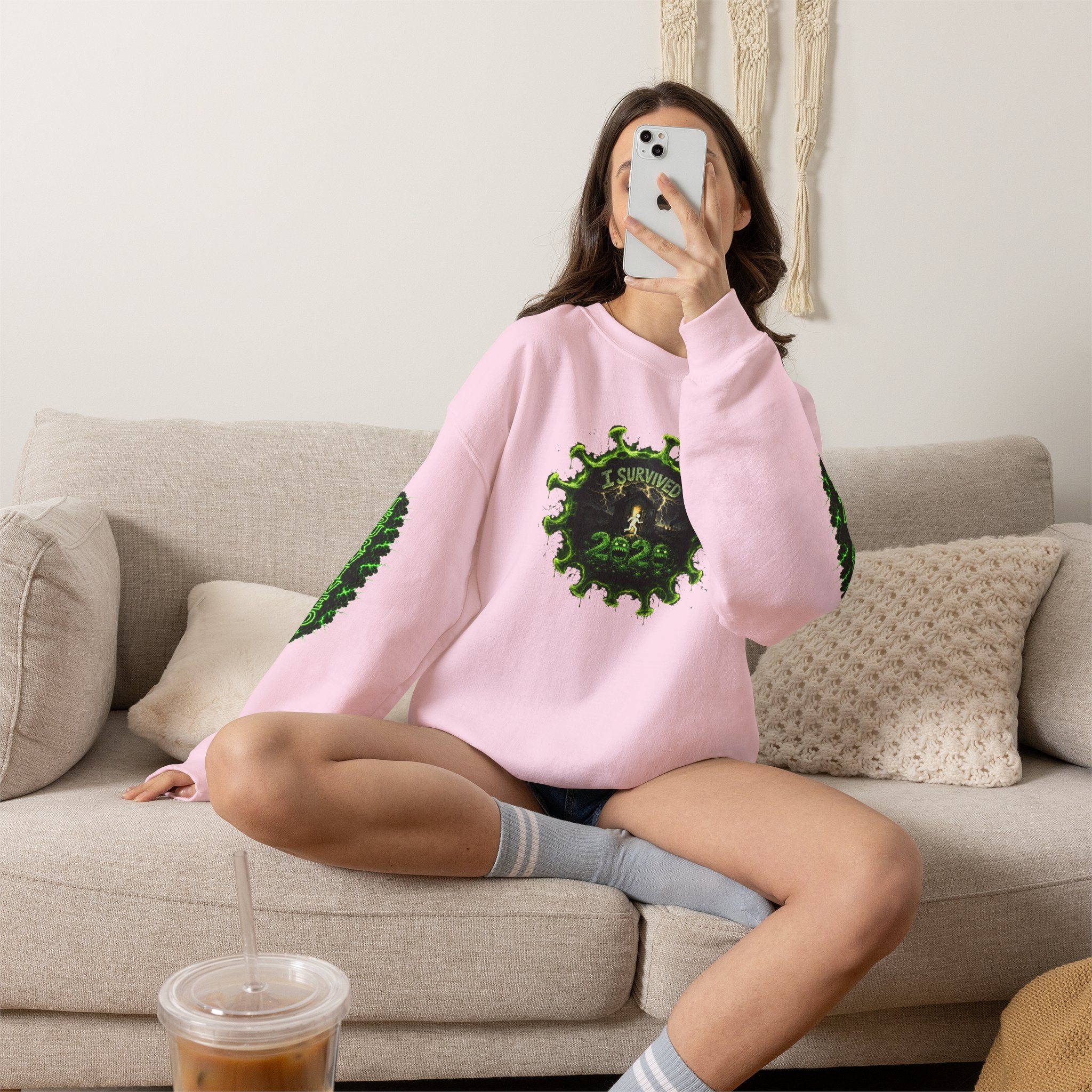 I Survived 2020 — PANDEMIC S1:E3: Director's Cut "The Jab!" Unisex Heavy Blend™ Crewneck Sweatshirt