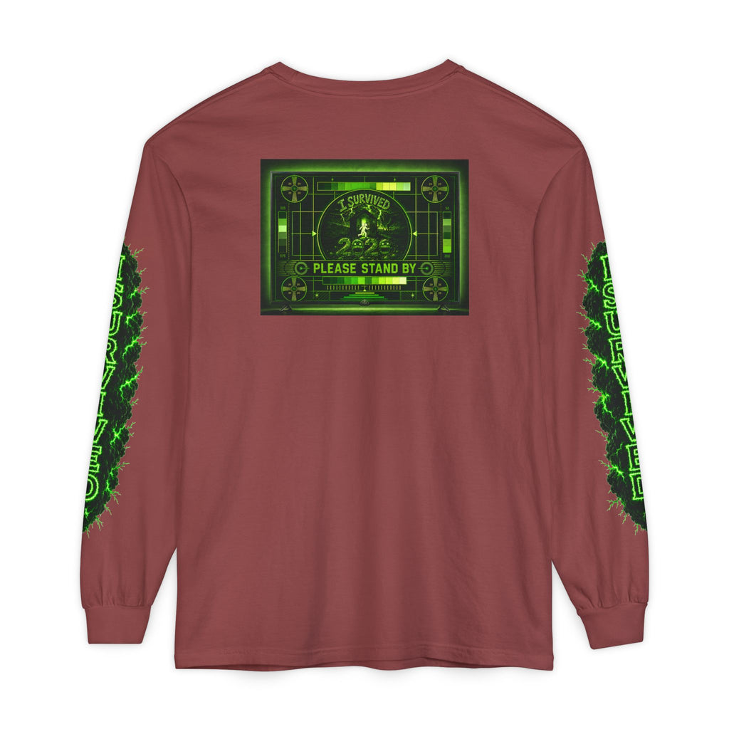 I Survived 2020 — "Please Stand By" Test Pattern Toxic Signal Tee Special Edition Summer Premiere Unisex Garment-Dyed Long Sleeve T-Shirt
