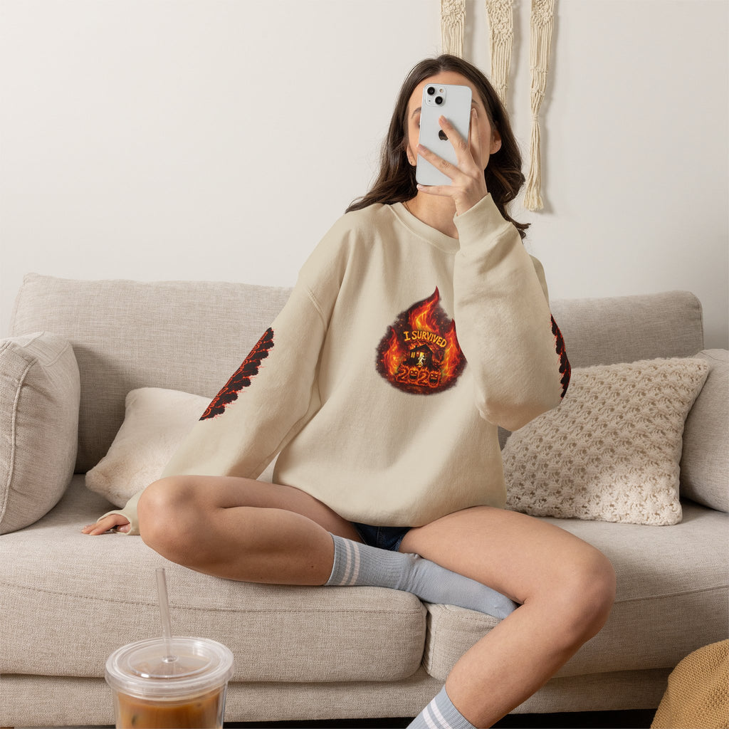 I Survived 2020 — WILDFIRES S2:E2: Director's Cut "The Bobcat Fire" Memorial Unisex Heavy Blend™ Crewneck Sweatshirt