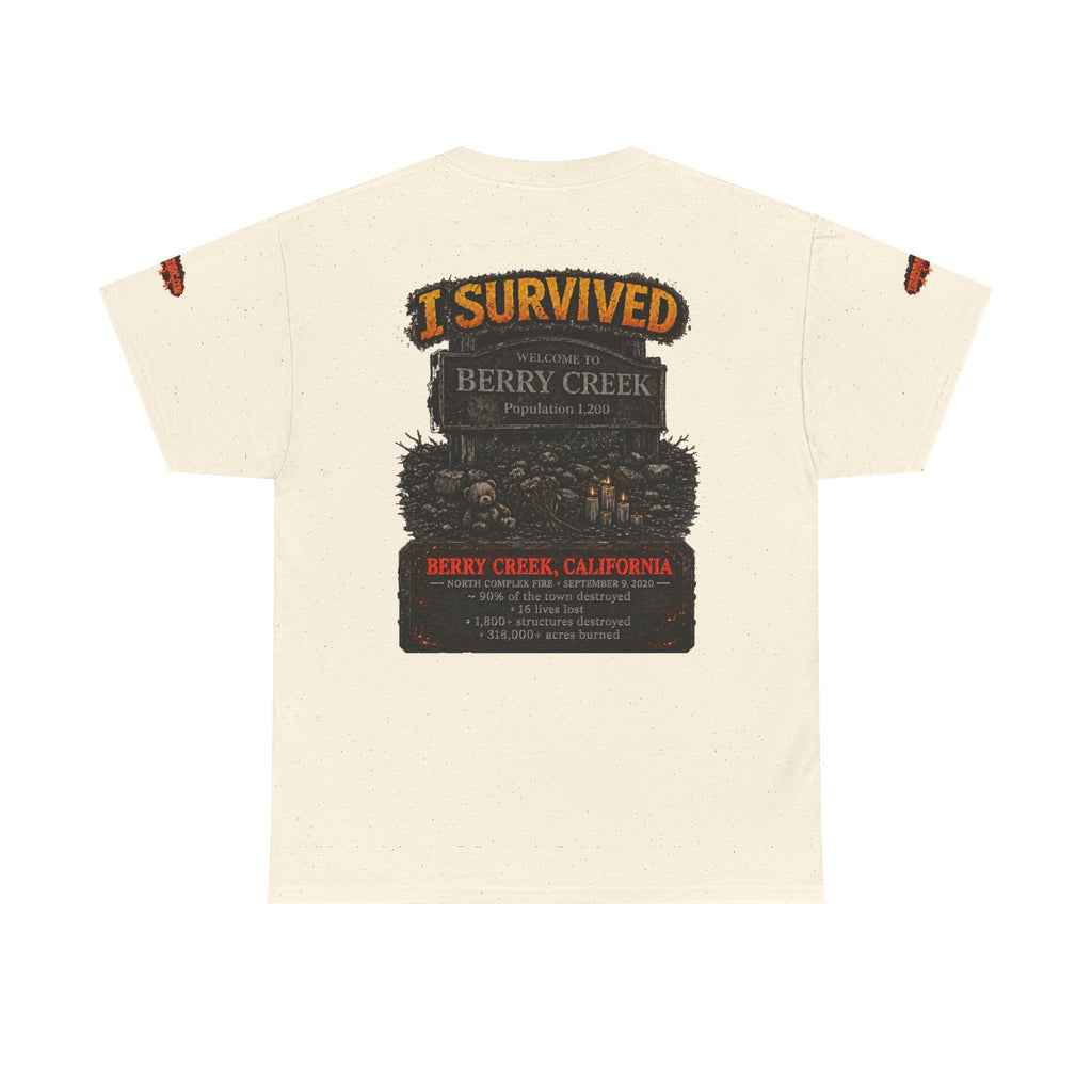 I Survived 2020 — Director's Cut S2:E1 "Berry Creek" | Wildfire Edition Memorial Unisex Heavy Cotton Tee (SPECIAL EDITION)