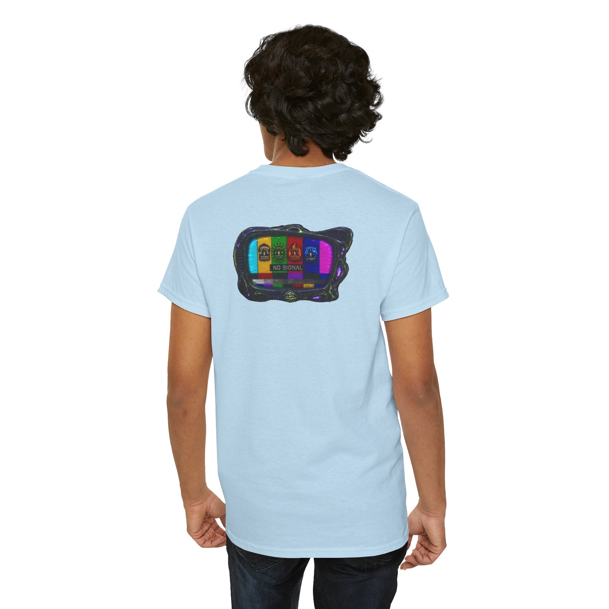 I Survived 2020 — "No Signal" Test Pattern Tee Alien Broadcast Finale Summer Premiere Unisex Heavy Cotton Tee