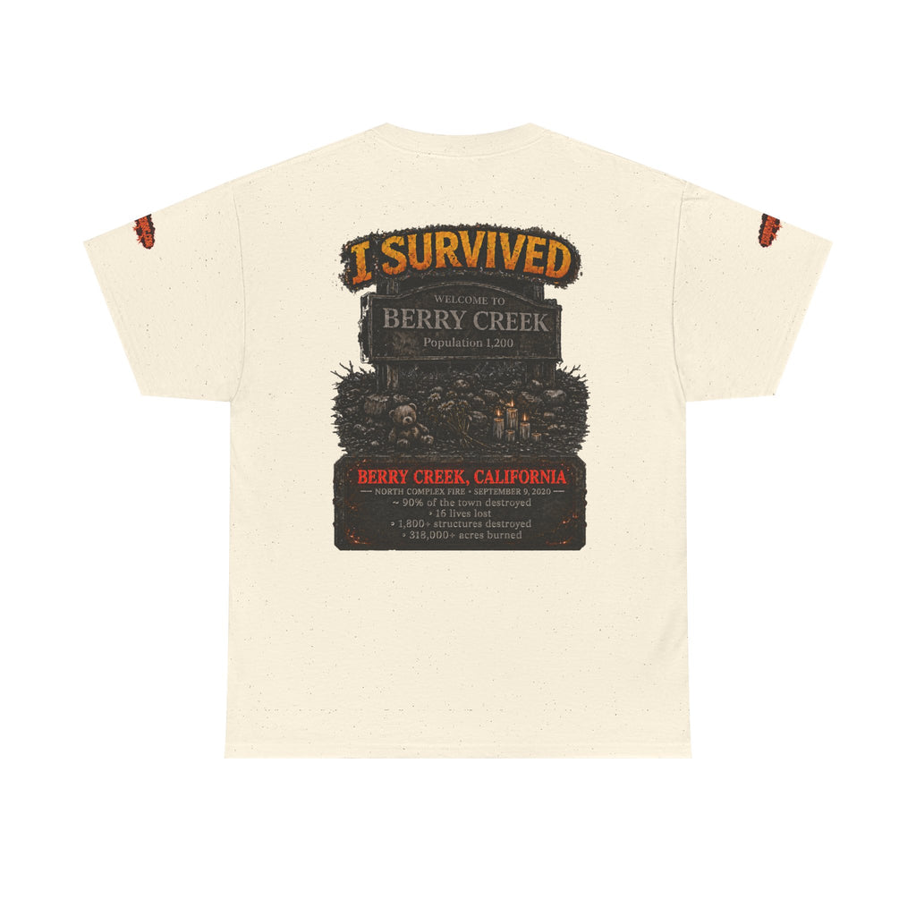 I Survived 2020 — Director's Cut S2:E1 "Berry Creek" | Wildfire Edition Memorial Unisex Heavy Cotton Tee (SPECIAL EDITION)