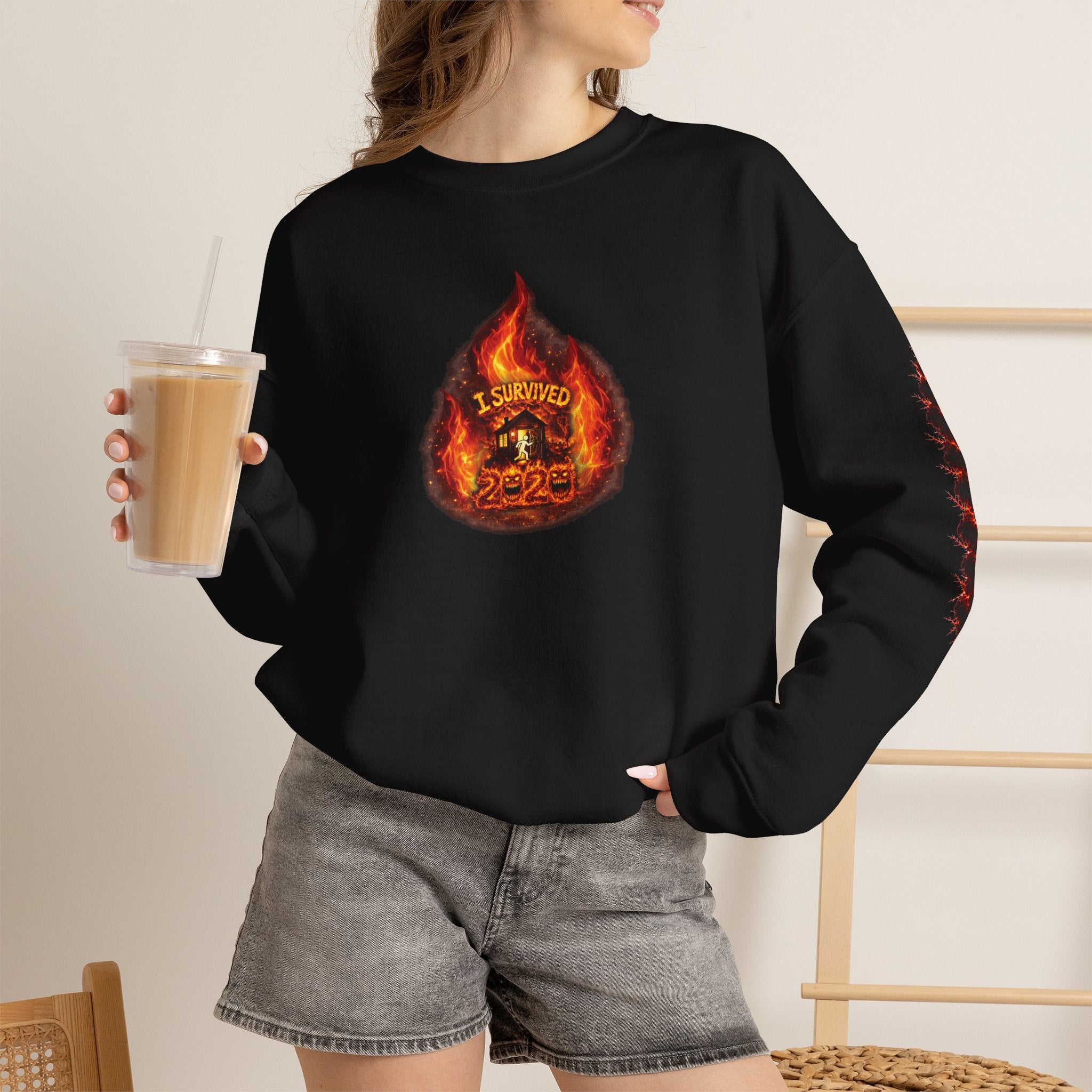 I Survived 2020 — WILDFIRES S2:E3: Director's Cut "The California Wildfires" Memorial Unisex Heavy Blend™ Crewneck Sweatshirt