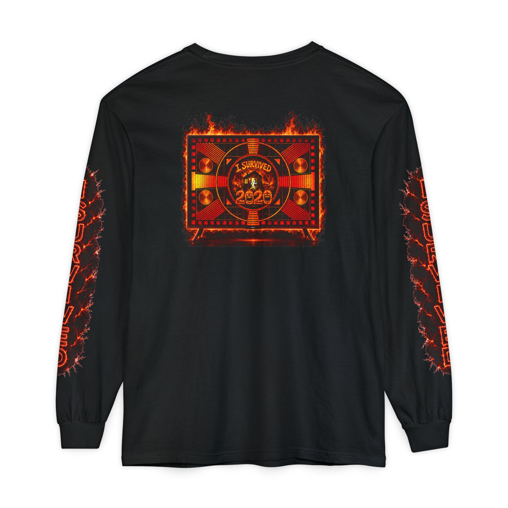 I Survived 2020 — "Please Stand By" Test Pattern Tee Special Edition Wildfire Signal Edition Summer Premiere Unisex Garment-Dyed Long Sleeve T-Shirt