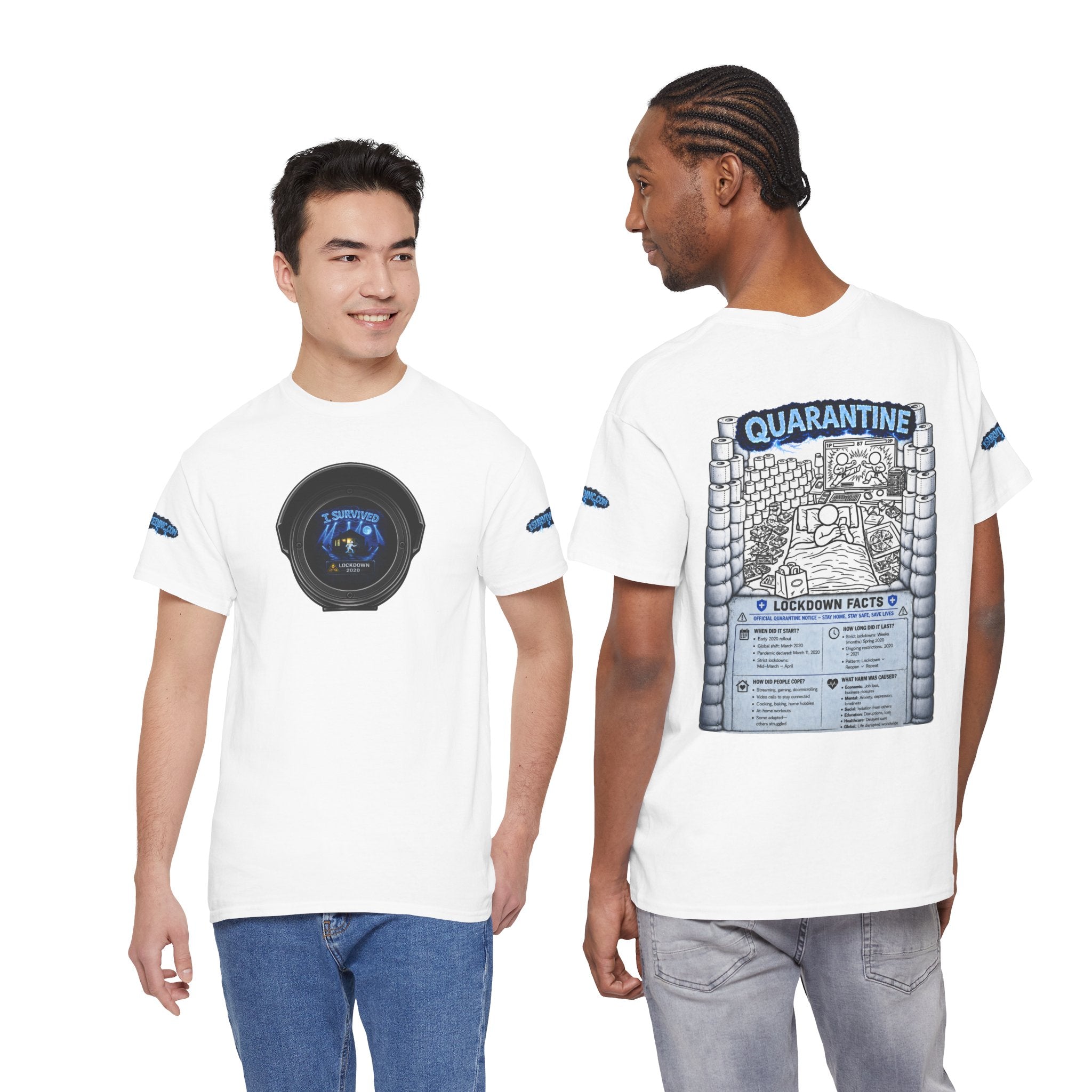 I Survived 2020 — LOCKDOWN S3:E1: Director's Cut Special Edition "Quarantine" Unisex Heavy Cotton Tee