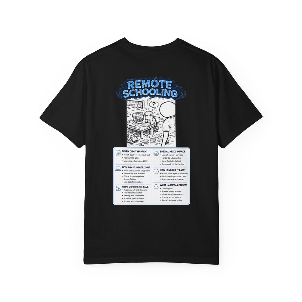 I Survived 2020 — LOCKDOWN S3:E3: "Remote Schooling" Unisex Garment-Dyed T-shirt