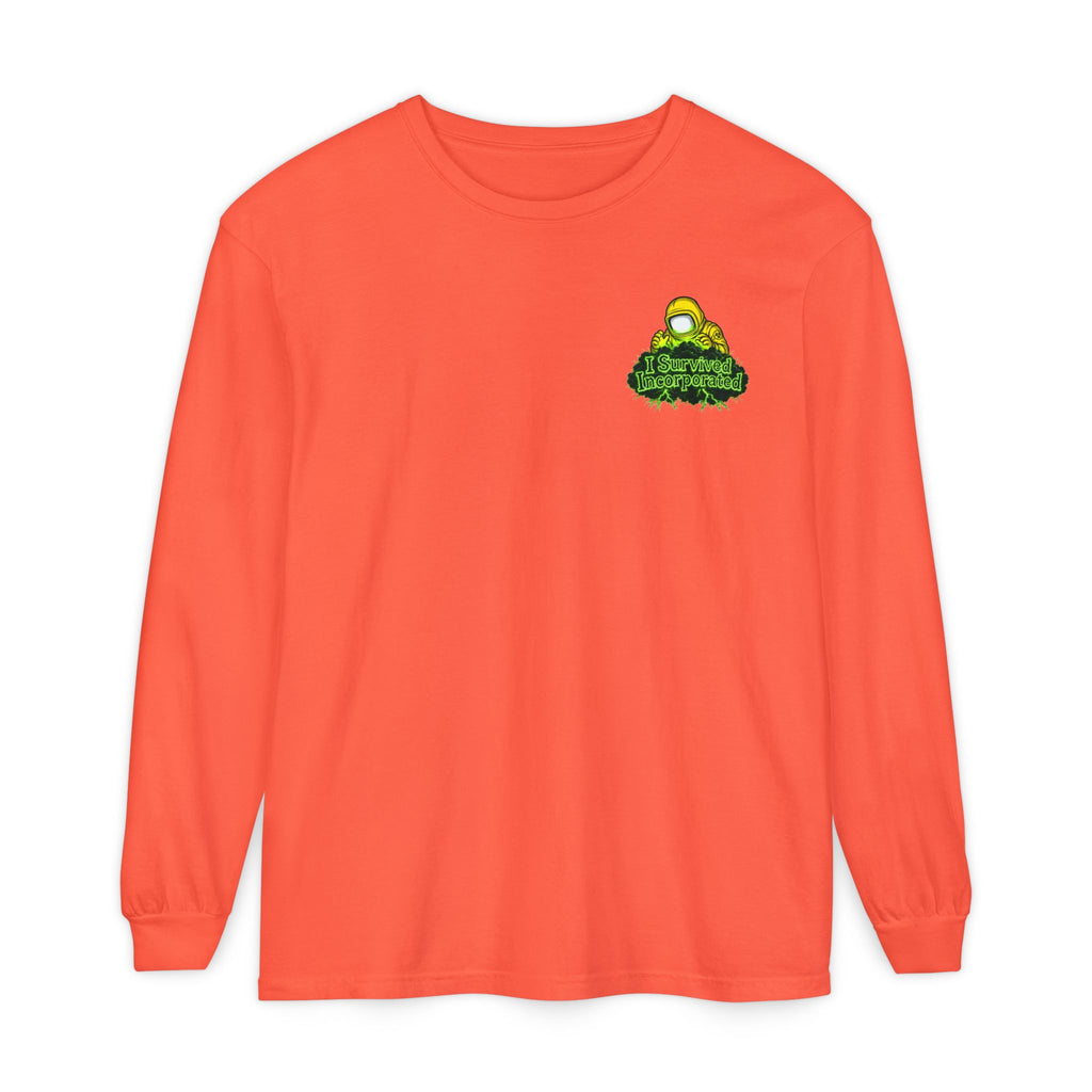 I Survived 2020 — "Please Stand By" Test Pattern Toxic Signal Tee Summer Premiere Unisex Garment-Dyed Long Sleeve T-Shirt