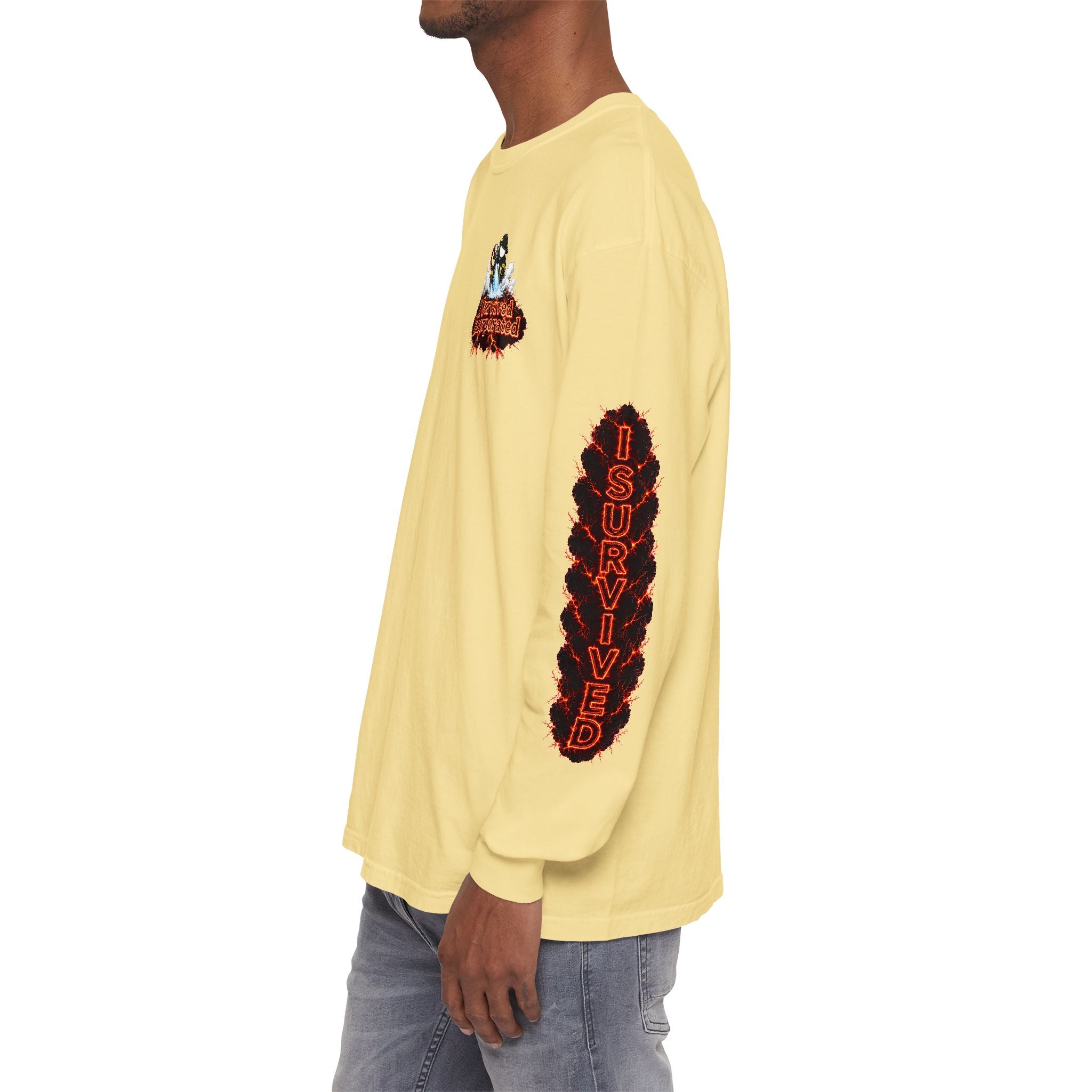 I Survived 2020 — "Please Stand By" Test Pattern Tee Special Edition Wildfire Signal Edition Summer Premiere Unisex Garment-Dyed Long Sleeve T-Shirt