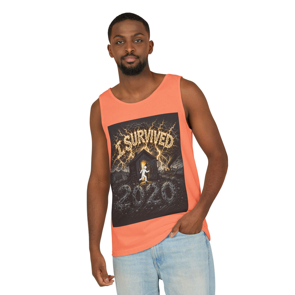 I Survived 2020 — Original Design Teaser Tee | Season 1 Premiere Drop Unisex Garment-Dyed Tank Top