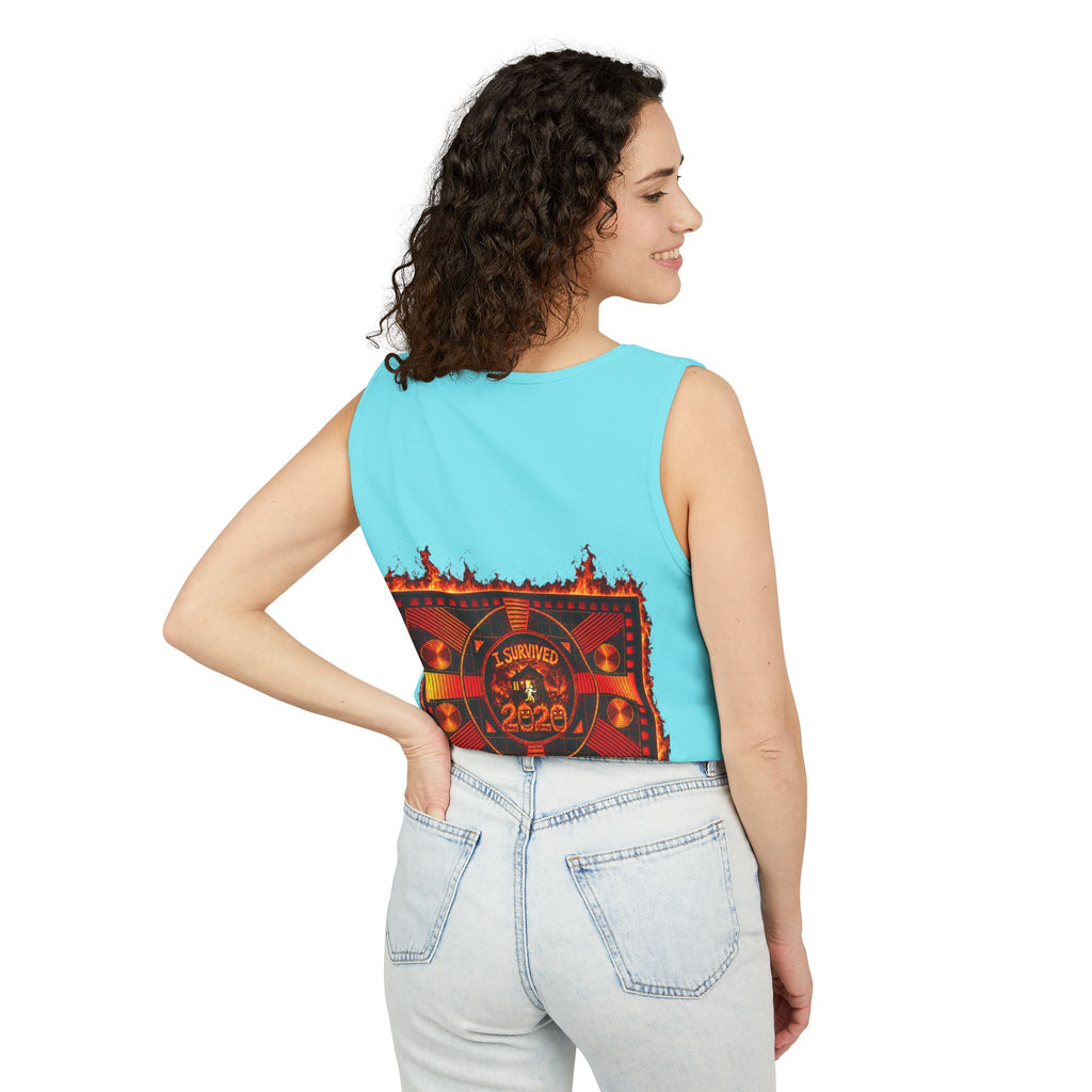 I Survived 2020 — "Please Stand By" Test Pattern Tee Wildfire Signal Edition Summer Premiere Unisex Garment-Dyed Tank Top