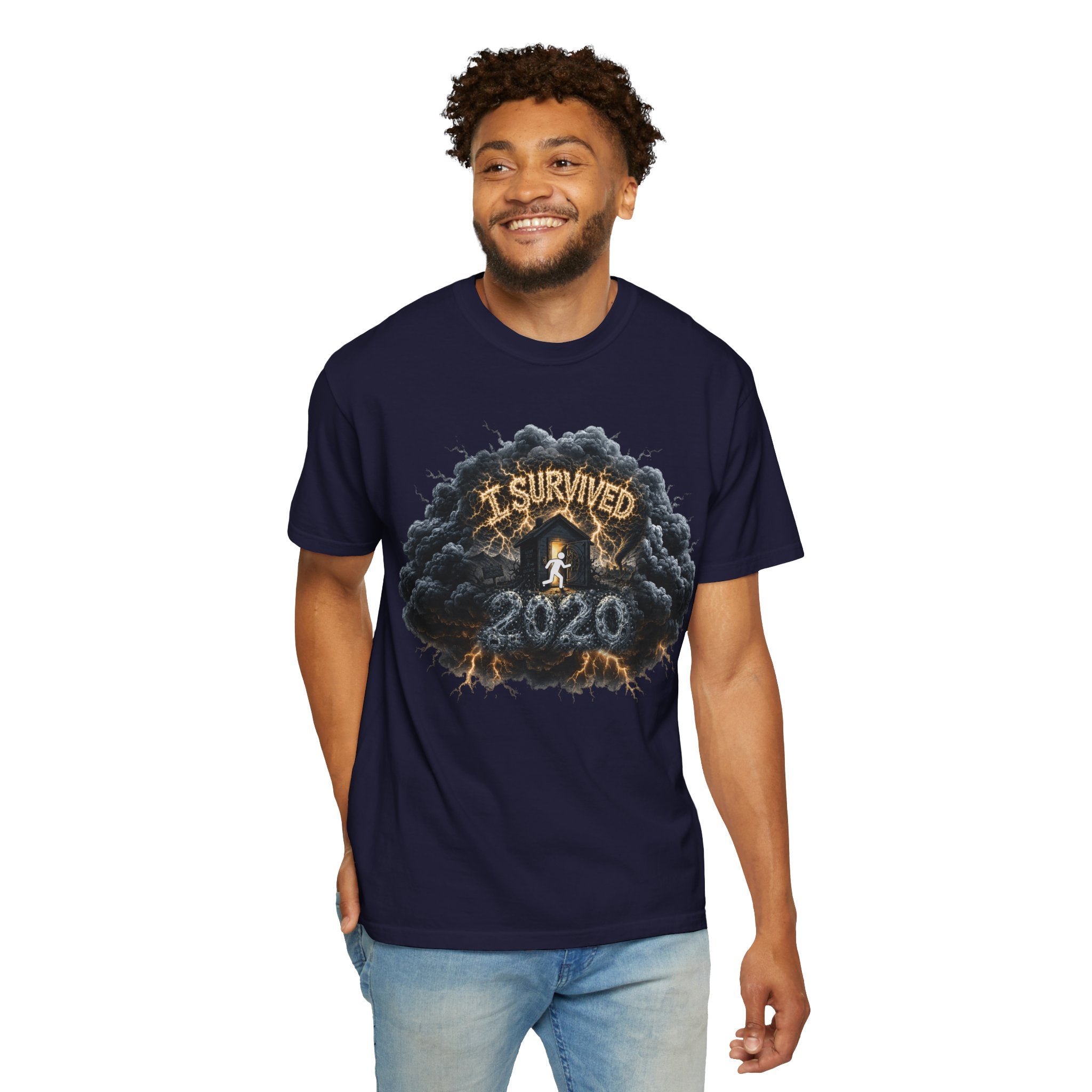 I Survived 2020 — Original Design Teaser Tee | Season 1 Premiere Drop Unisex Garment-Dyed T-shirt