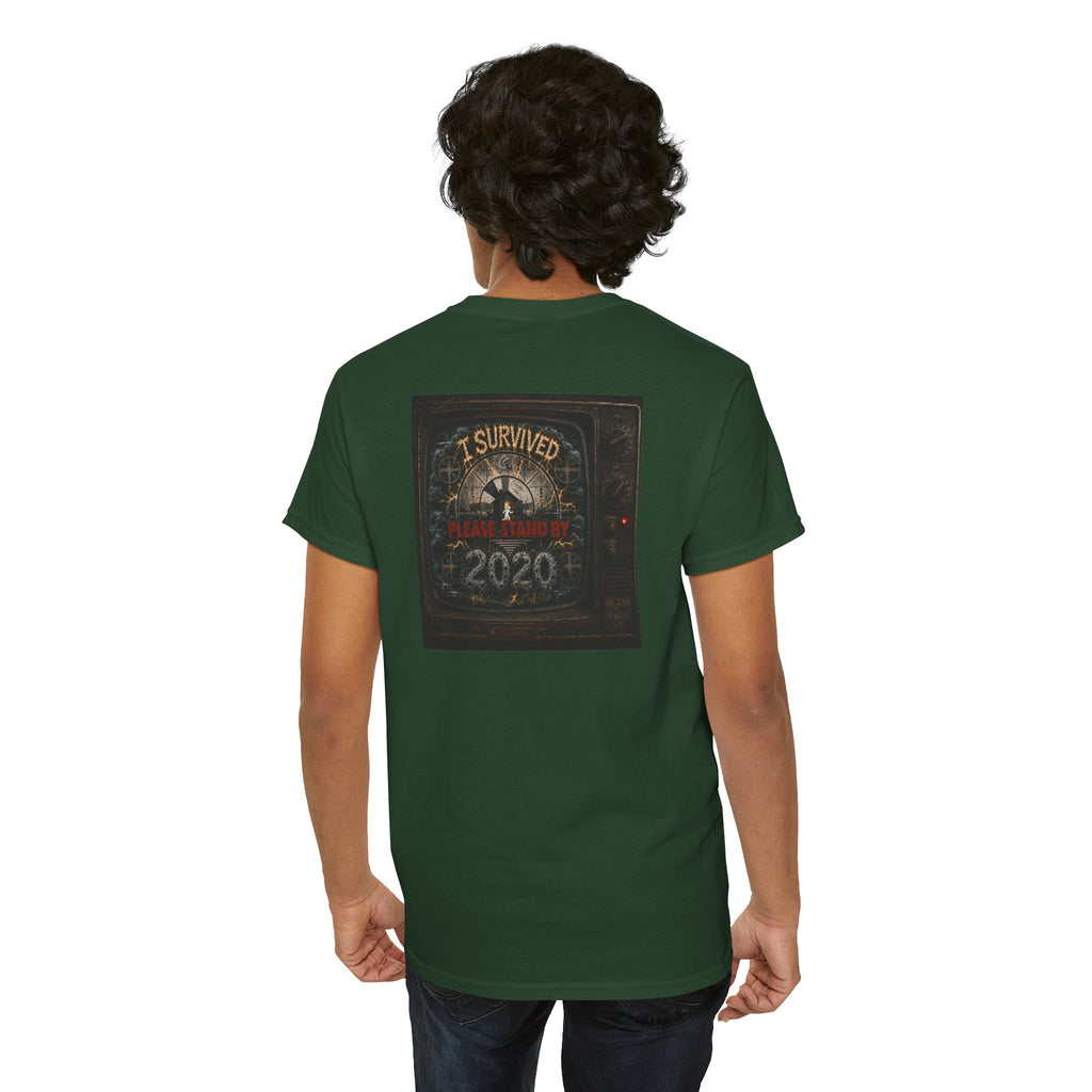 I Survived 2020 — "Please Stand By" Test Pattern Tee Summer Premier Unisex Heavy Cotton Tee