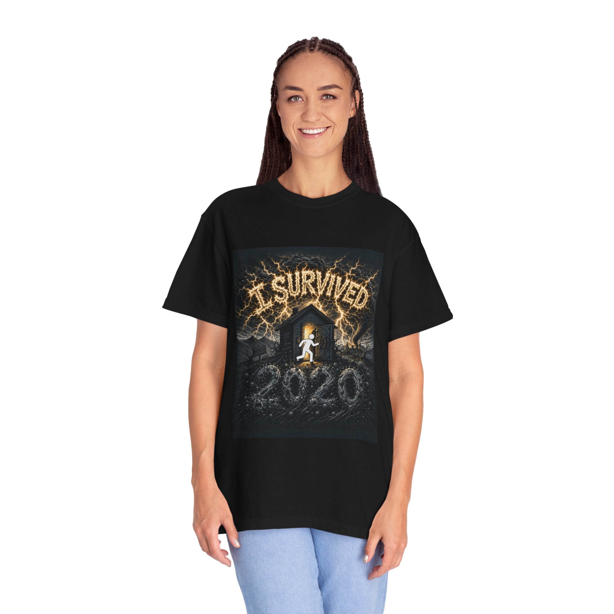 I Survived 2020 — Original Design Teaser Tee | Season 1 Premiere Drop Unisex Garment-Dyed T-shirt