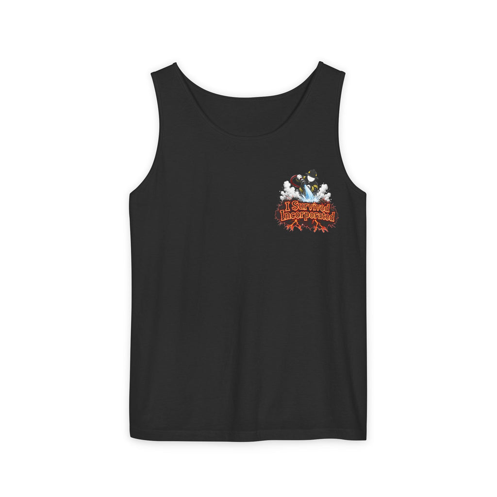 I Survived 2020 — "Please Stand By" Test Pattern Tee Wildfire Signal Edition Summer Premiere Unisex Garment-Dyed Tank Top
