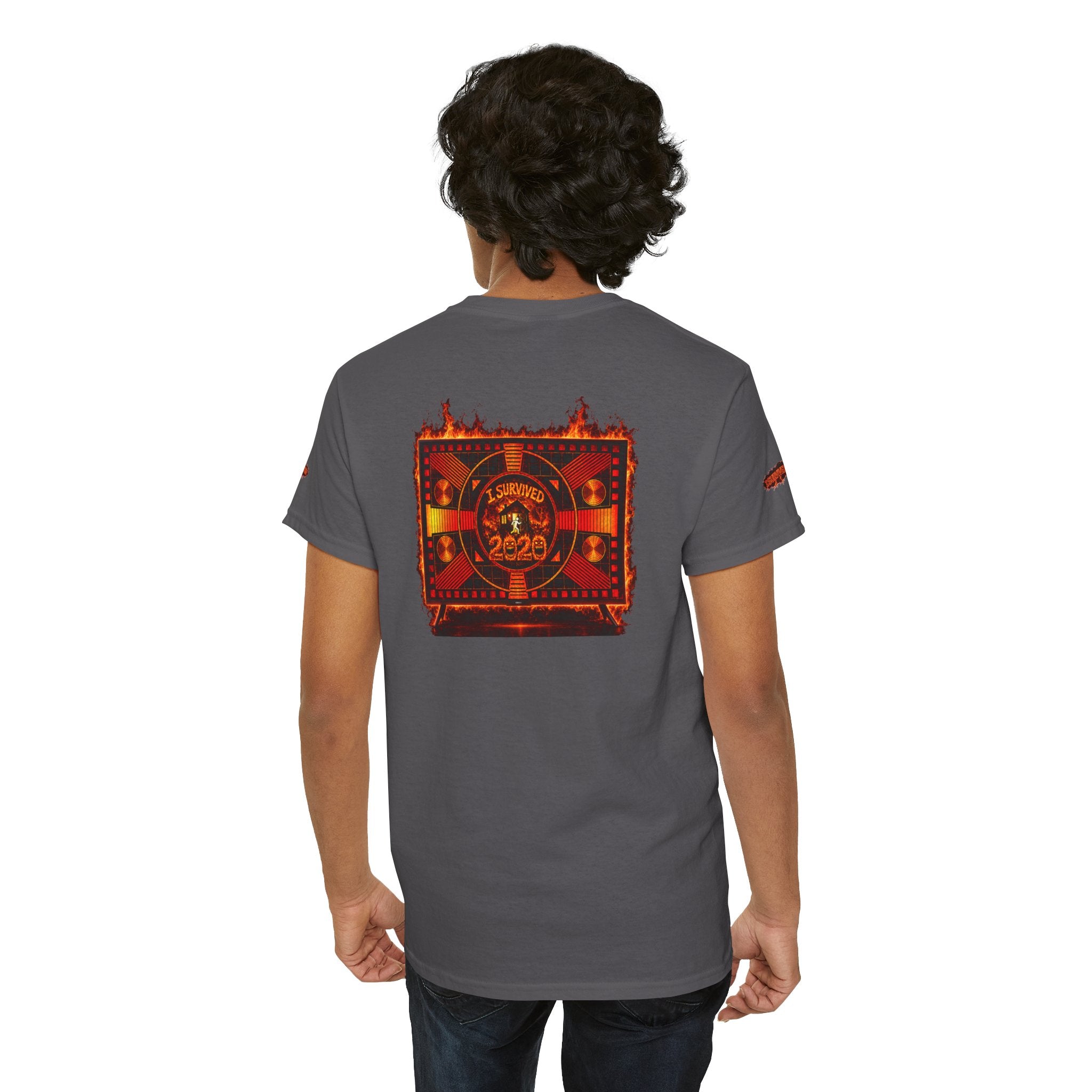 I Survived 2020 — "Please Stand By" Test Pattern Tee Wildfire Signal Special Edition Summer Premiere Unisex Heavy Cotton Tee