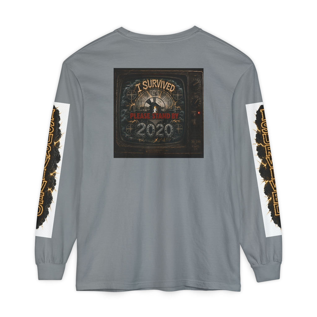 I Survived 2020 — "Please Stand By" Test Pattern Tee Special Edition Summer Premier Unisex Garment-Dyed Long Sleeve T-Shirt