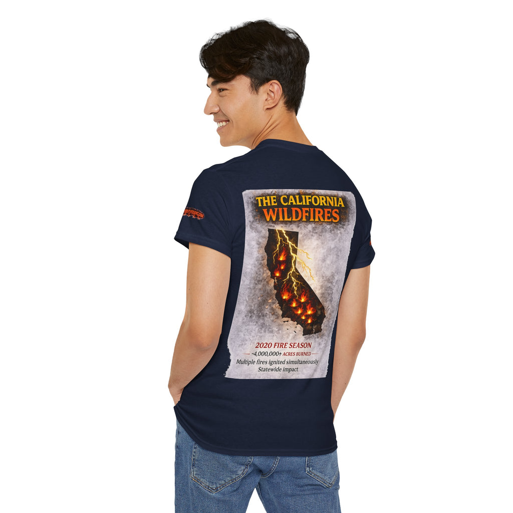 I Survived 2020 — WILDFIRES S2:E3: Director's Cut Special Edition "The California Wildfires" Memorial Unisex Heavy Cotton Tee