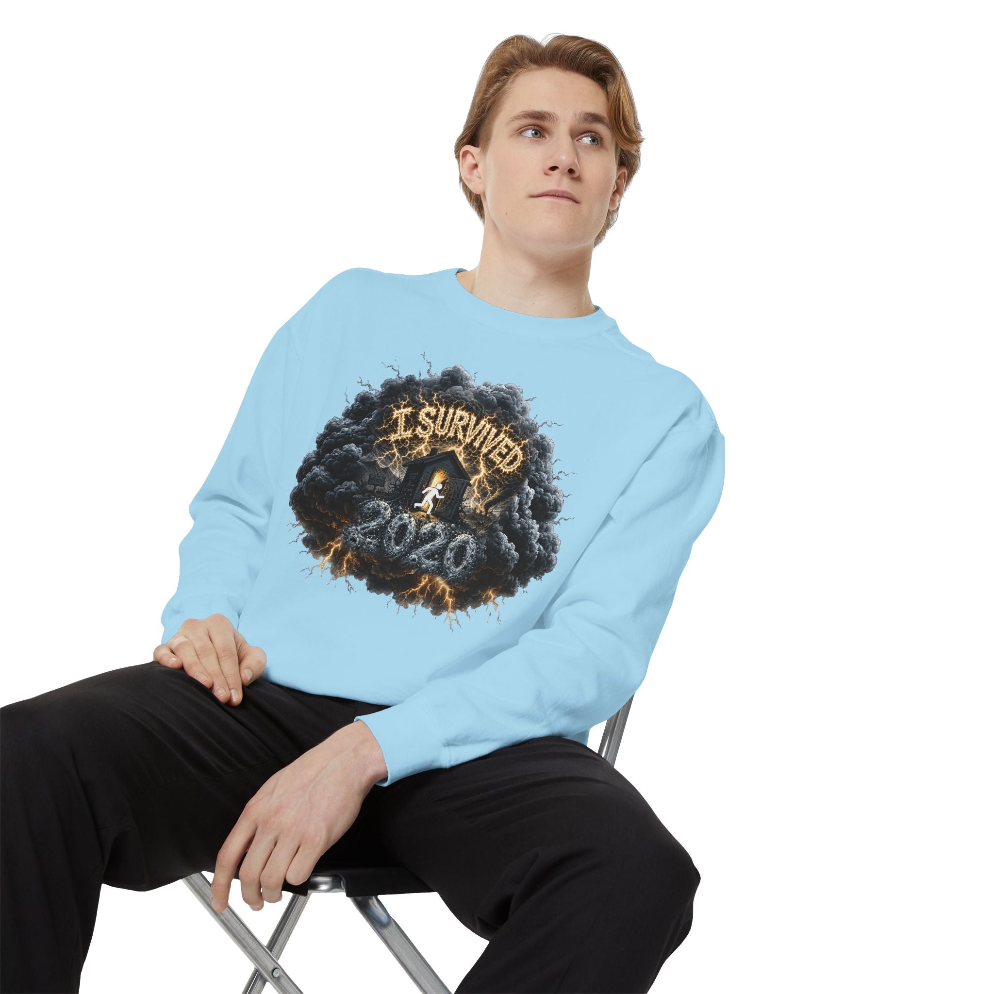 I Survived 2020 — Director's Cut Original Design Teaser Sweatshirt | Season 1 Premiere Drop Unisex Garment-Dyed Sweatshirt