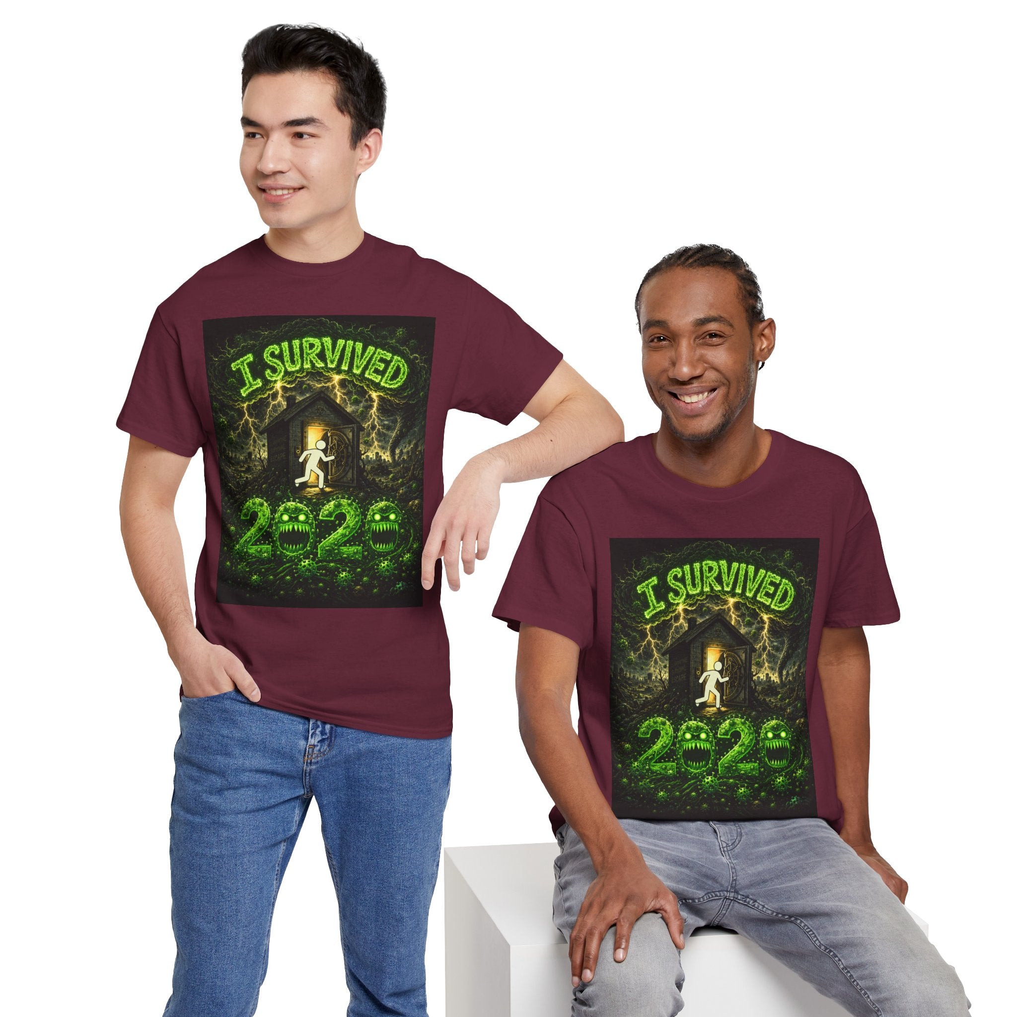 Sobreviví al 2020 — T1:E4 "Caos en Mascarillas: Un Momento de Locura" | Camiseta Unisex de Algodón Grueso Edición Pandemia (EDICIÓN ESPECIAL)